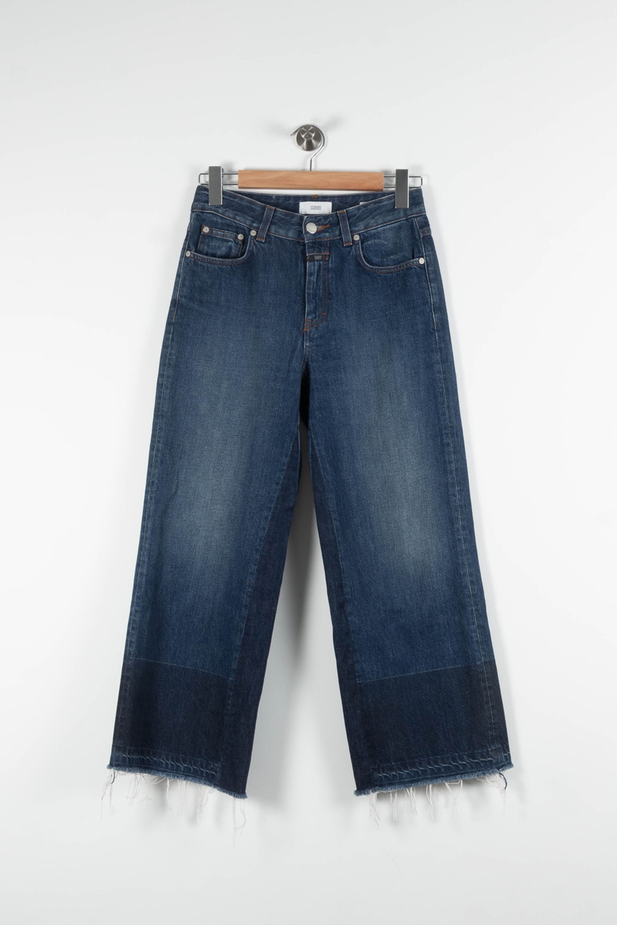 Cropped slim jeans with studs CLOSED - Seconde Main Blue
