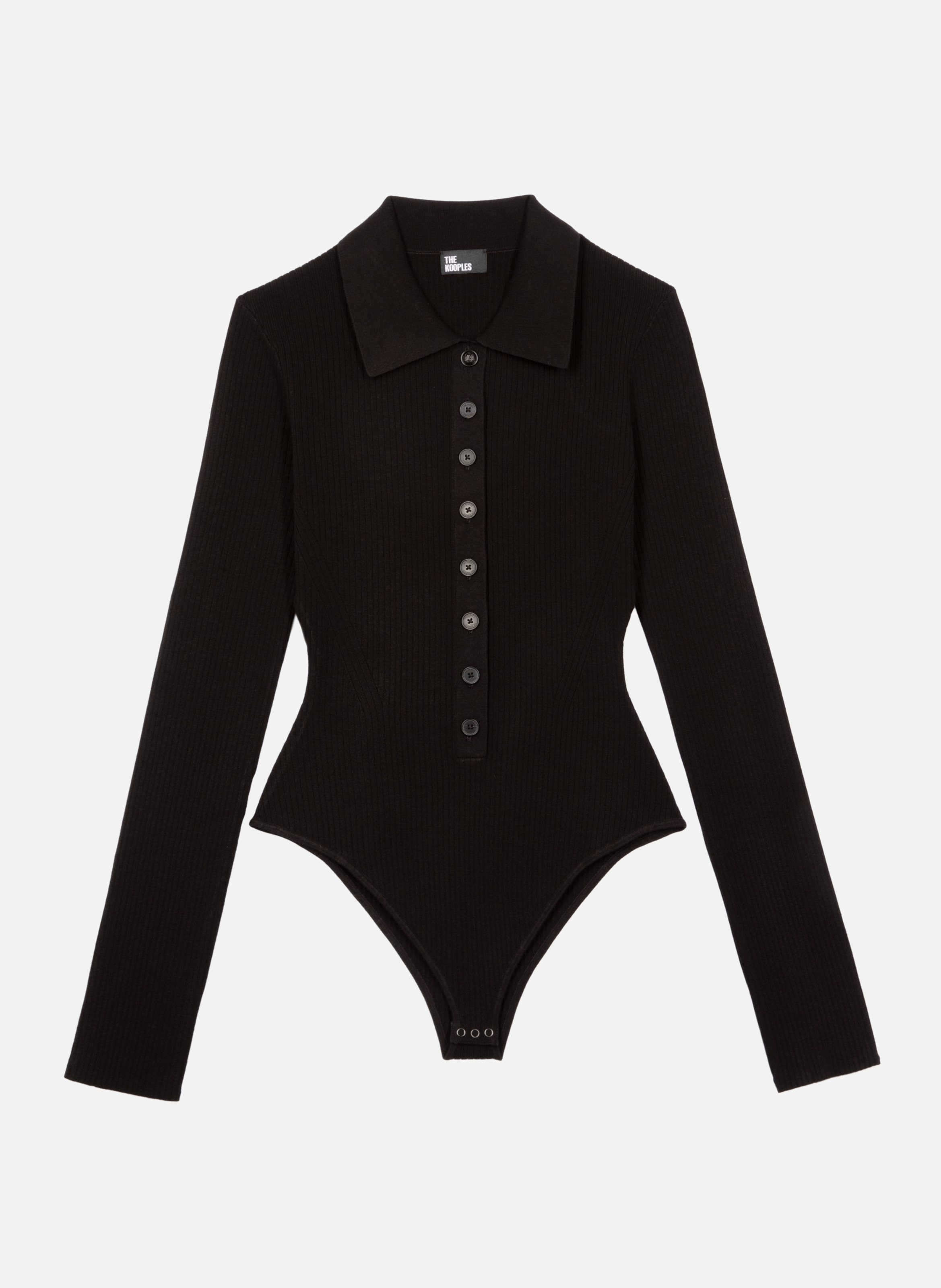 Ribbed knitted body THE KOOPLES Black