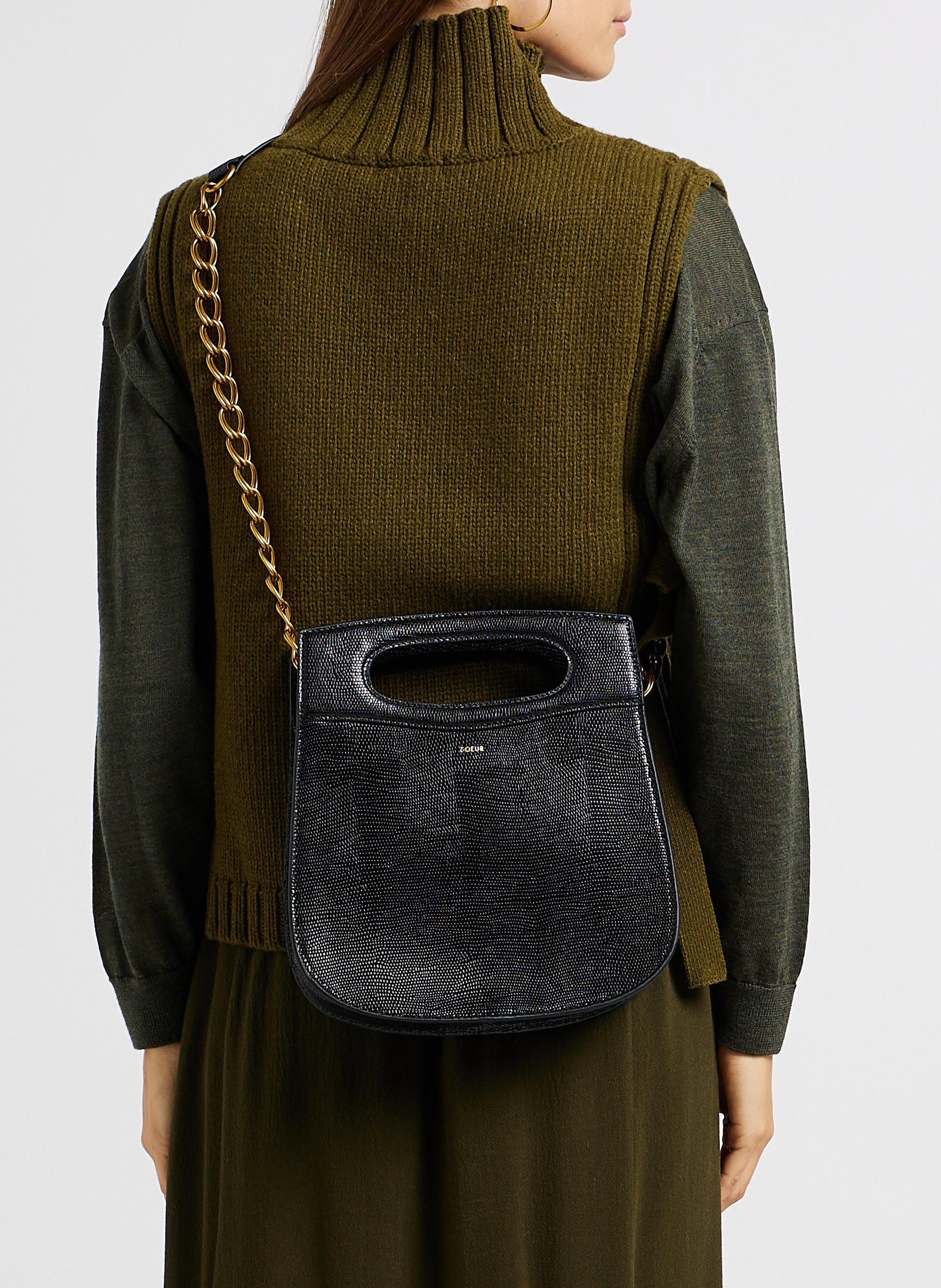 Sac bandoulière en cuir  SOEUR Noir