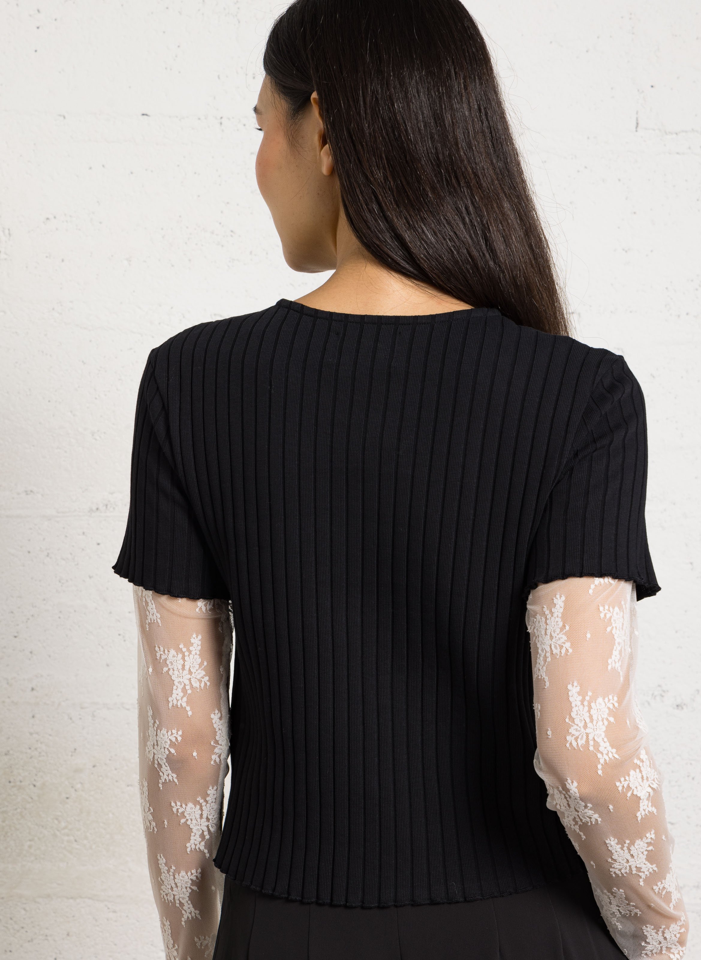 Organic cotton-blend round-neck sweater DES PETITS HAUTS Black