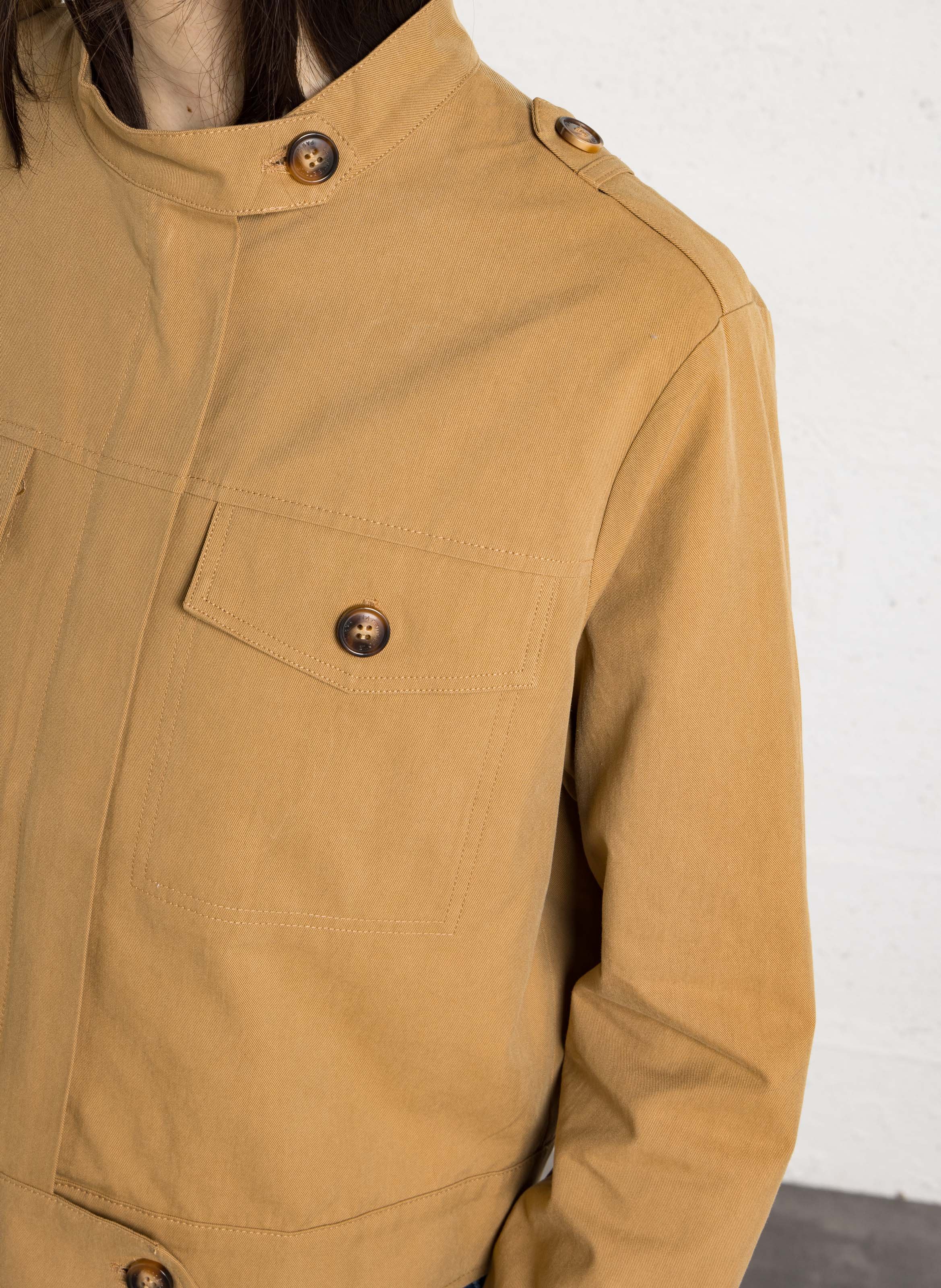 High-neck cotton-blend jacket LA PETITE ETOILE Brown