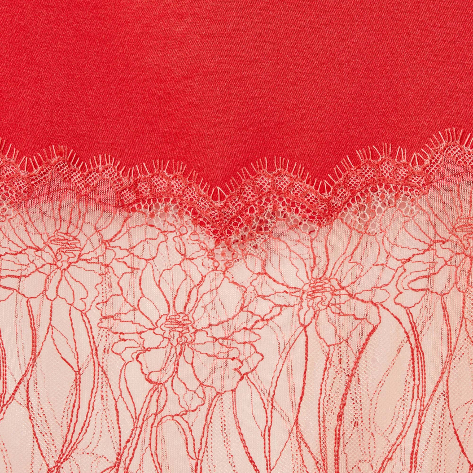 Wijd uitlopende lange rok met kant CLAUDIE PIERLOT Oranje