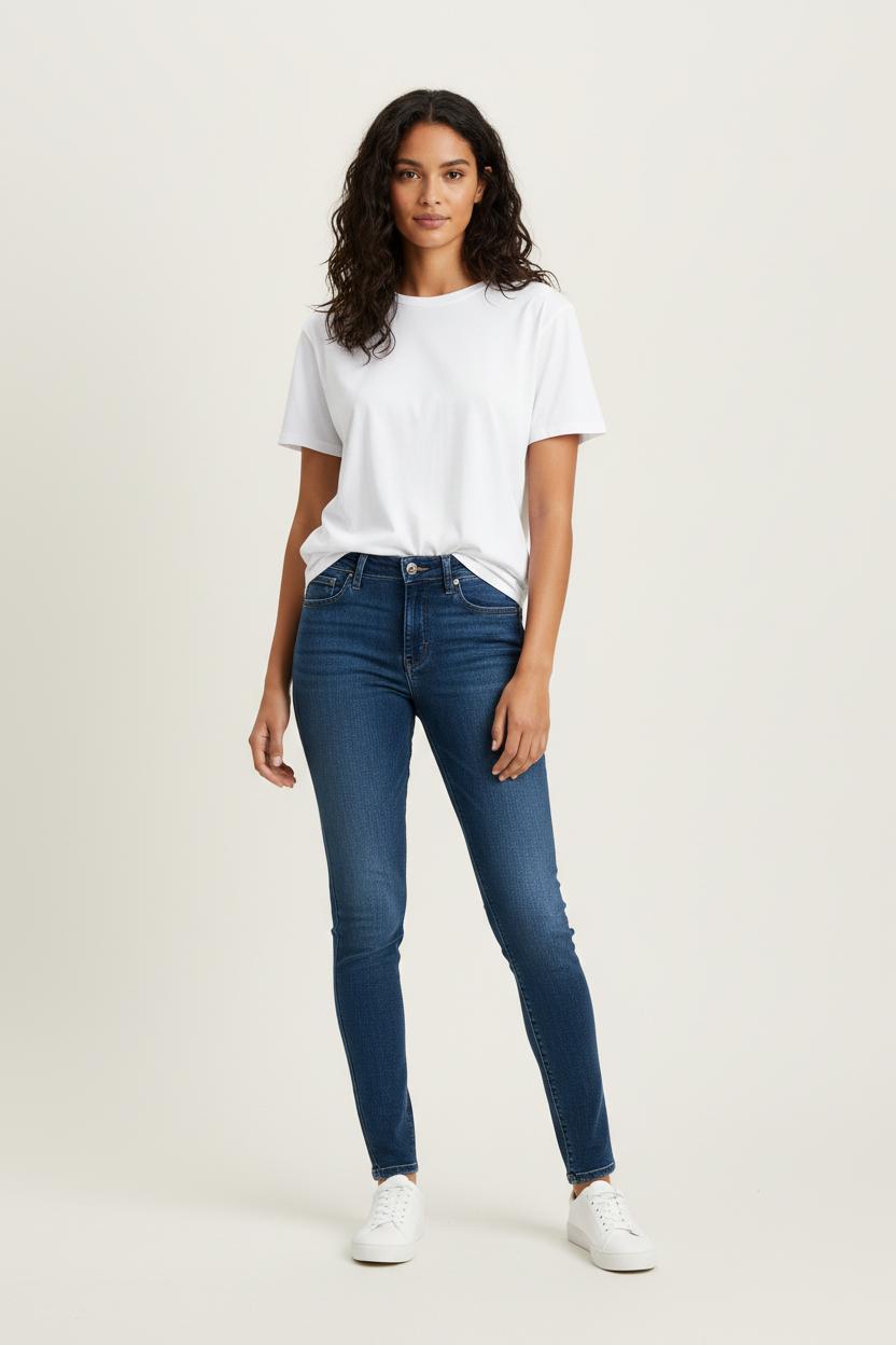 Cropped slim jeans with studs LEVI'S - Seconde main Blue