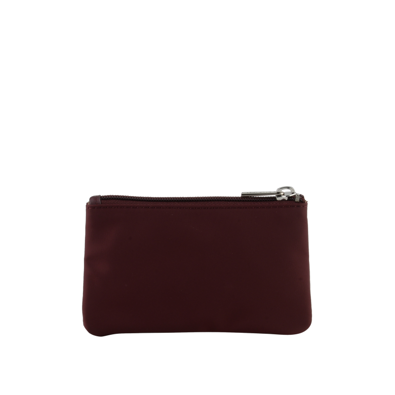 Portefeuille en toile garnie cuir POURCHET Rouge