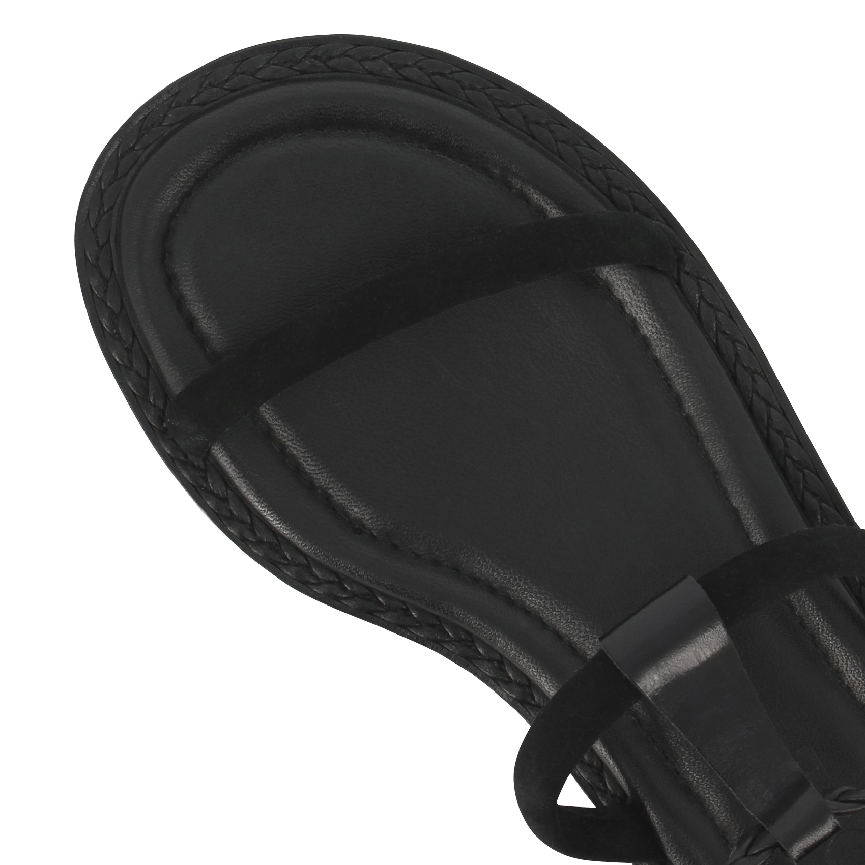 Sandales plates à brides en cuir SOCQUE PARIS Noir