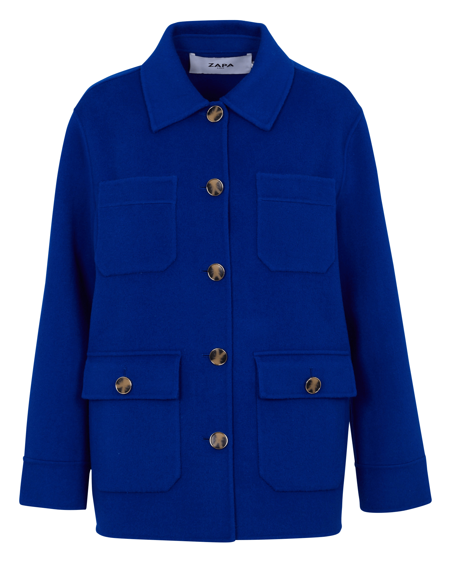 Gerade geschnittener Mantel mit Knopfleiste ZAPA Blau