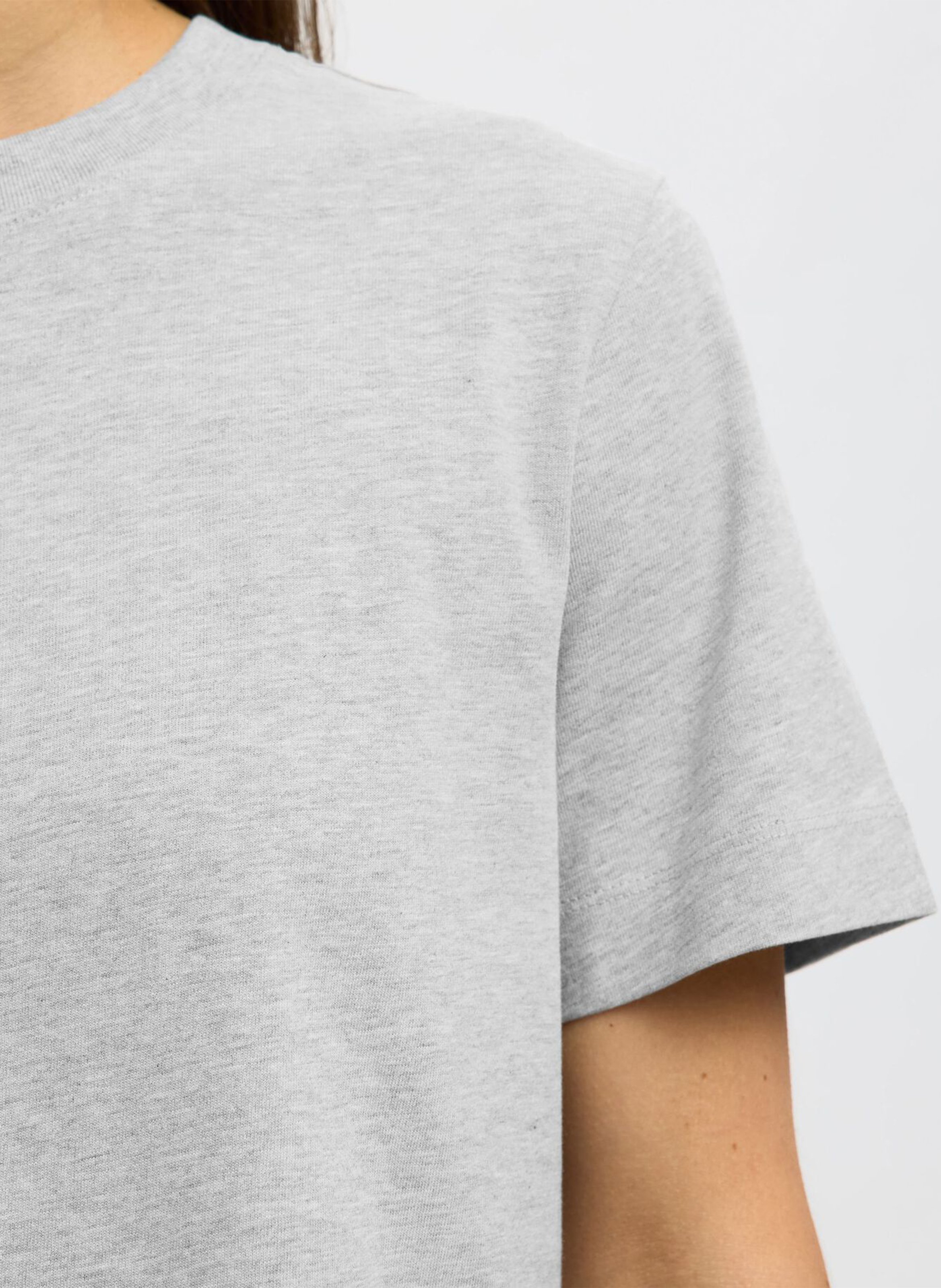 Oversized organic cotton T-shirt SELECTED Grey
