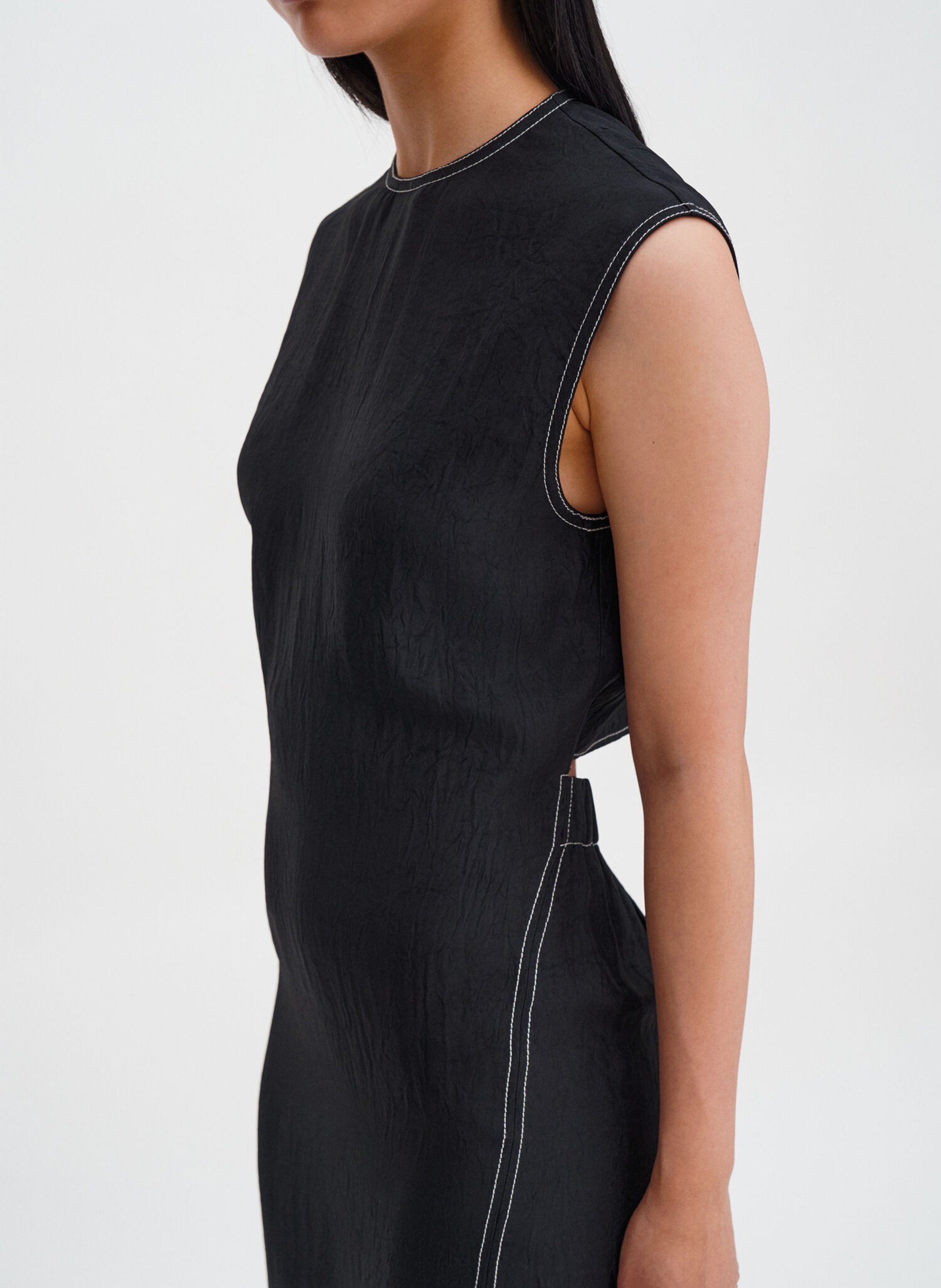 Vestido largo recto liso FILIPPA K Negro