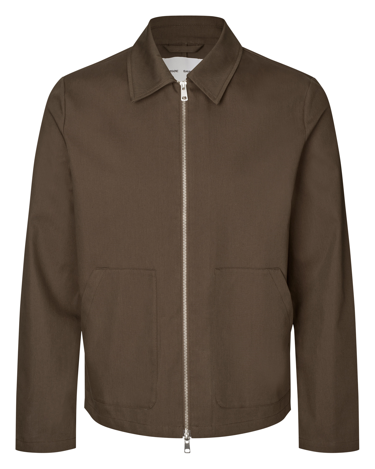 Classic collar straight fit jacket in blended organic cotton SAMSOE SAMSOE Brown