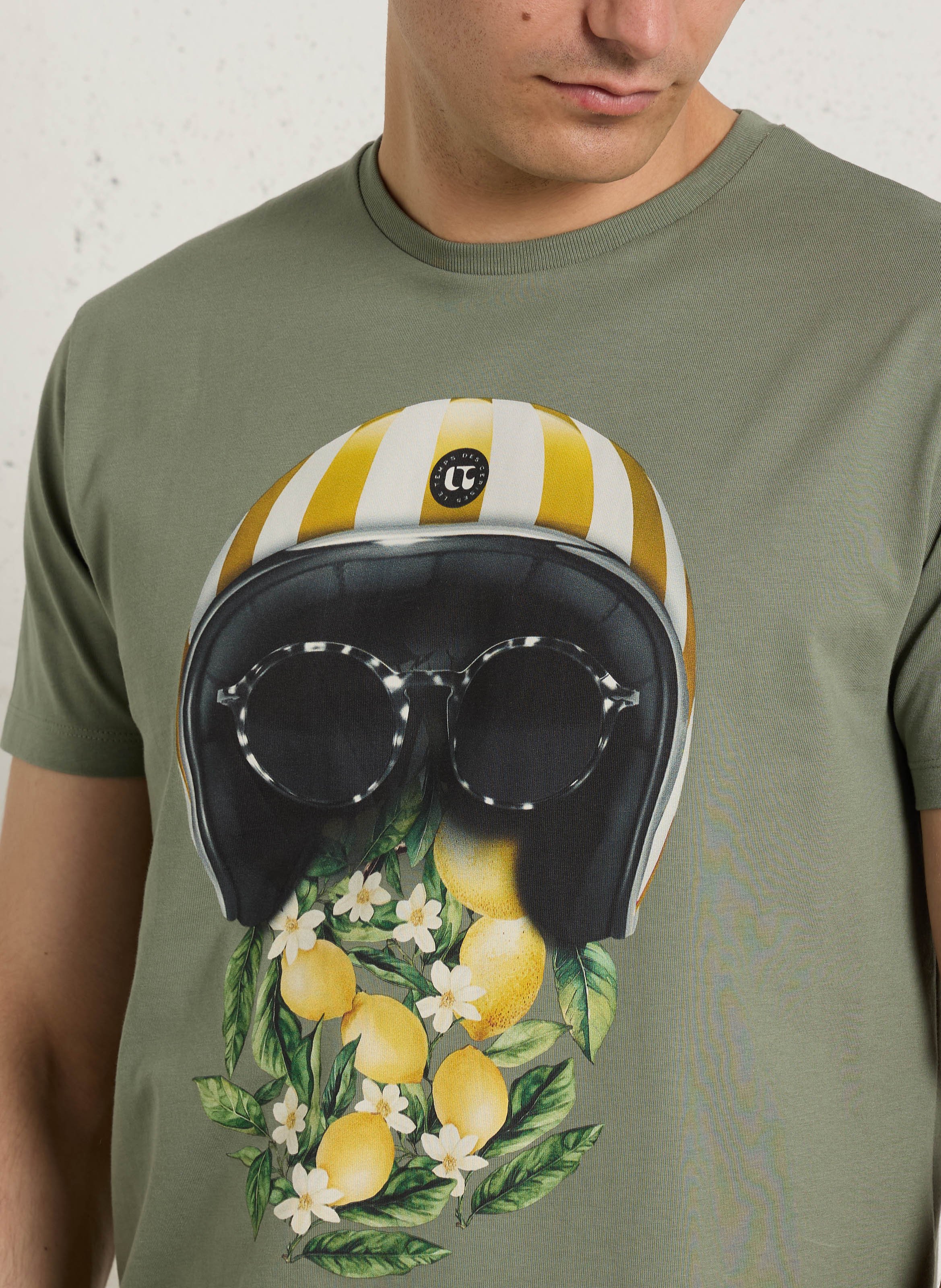 Tee-shirt droit en coton sérigraphié LE TEMPS DES CERISES Blanc