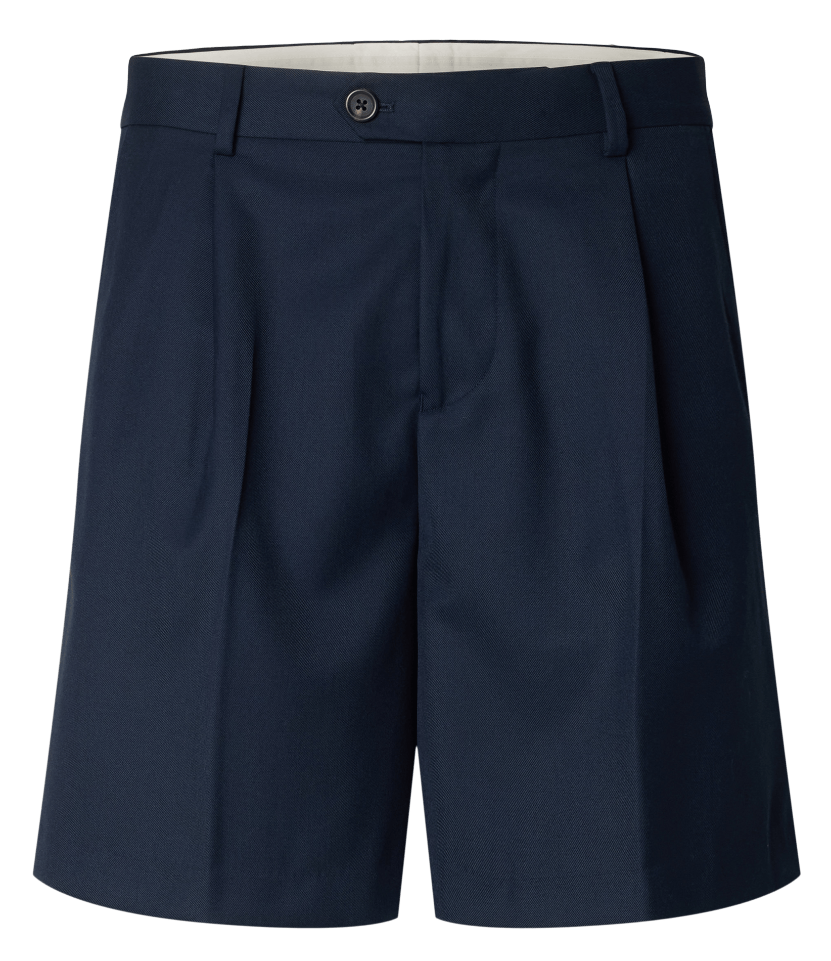 Gerade geschnittene Shorts mit Bundfalten SELECTED Blau