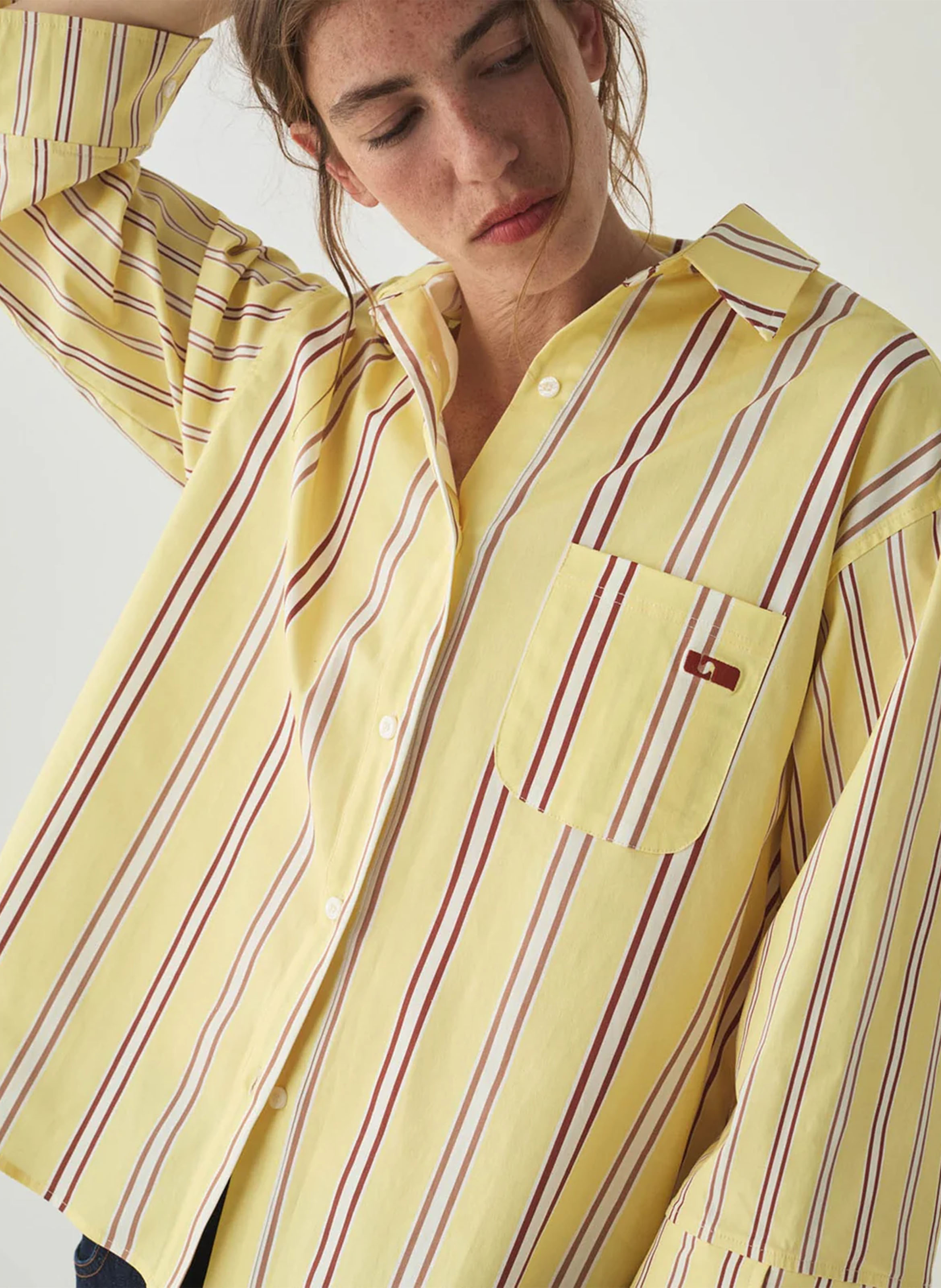 Chemise col classique en coton LAAGAM Jaune