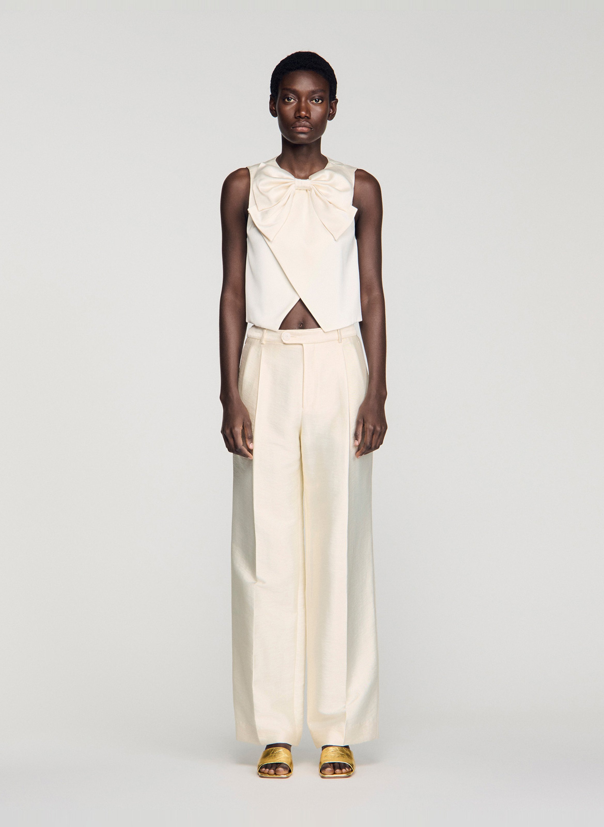 Top col rond SANDRO Beige