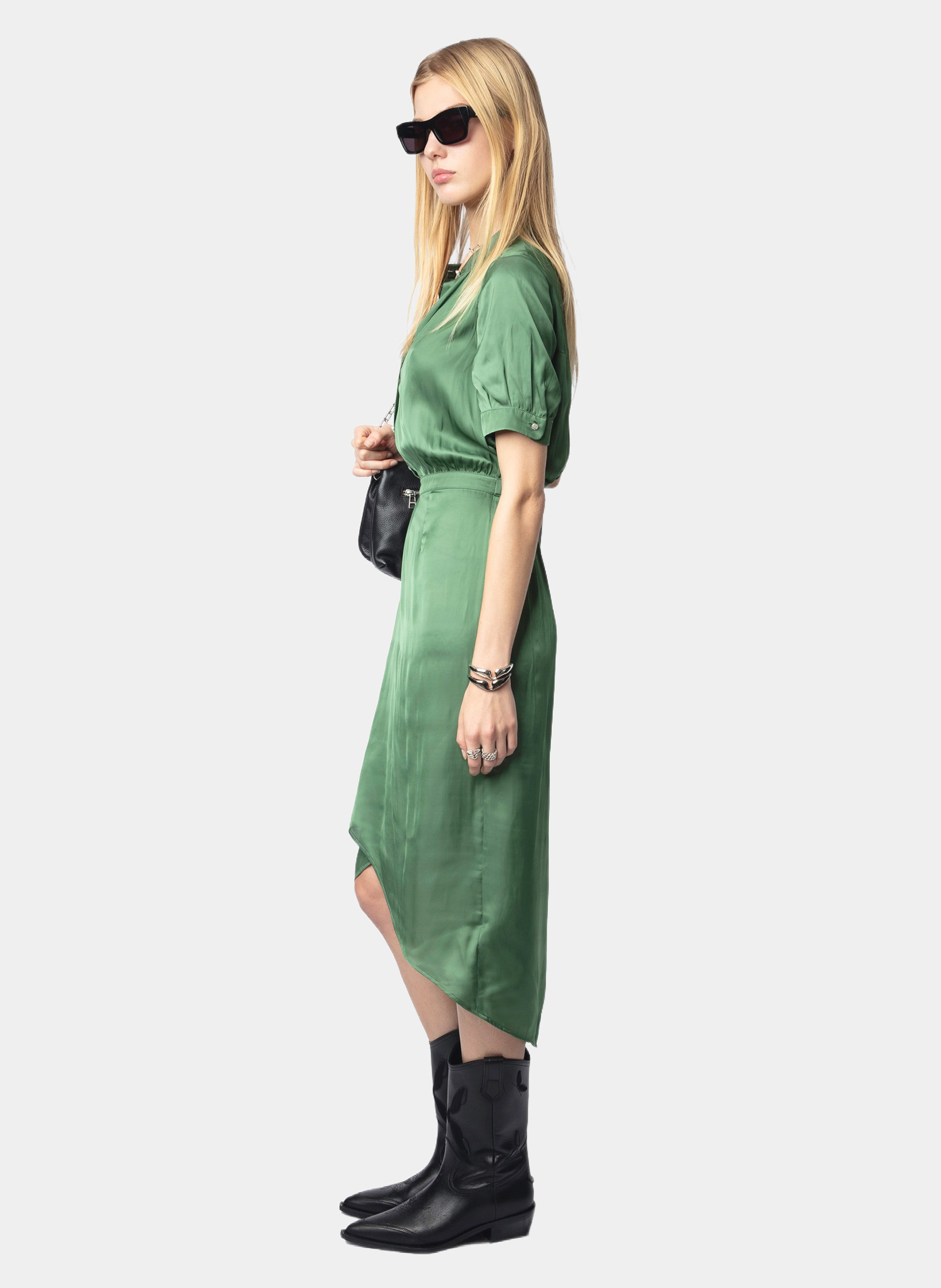 Robe midi cintrée à manches courtes  ZADIG&VOLTAIRE Vert