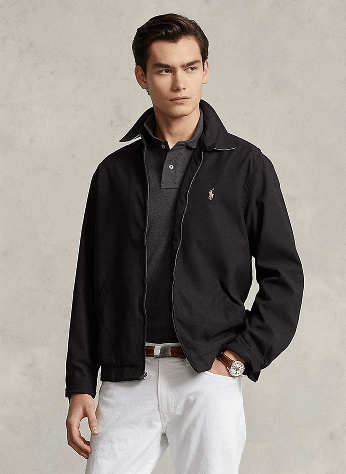 Gerade geschnittener Blouson mit klassischem Kragen POLO RALPH LAUREN Schwarz