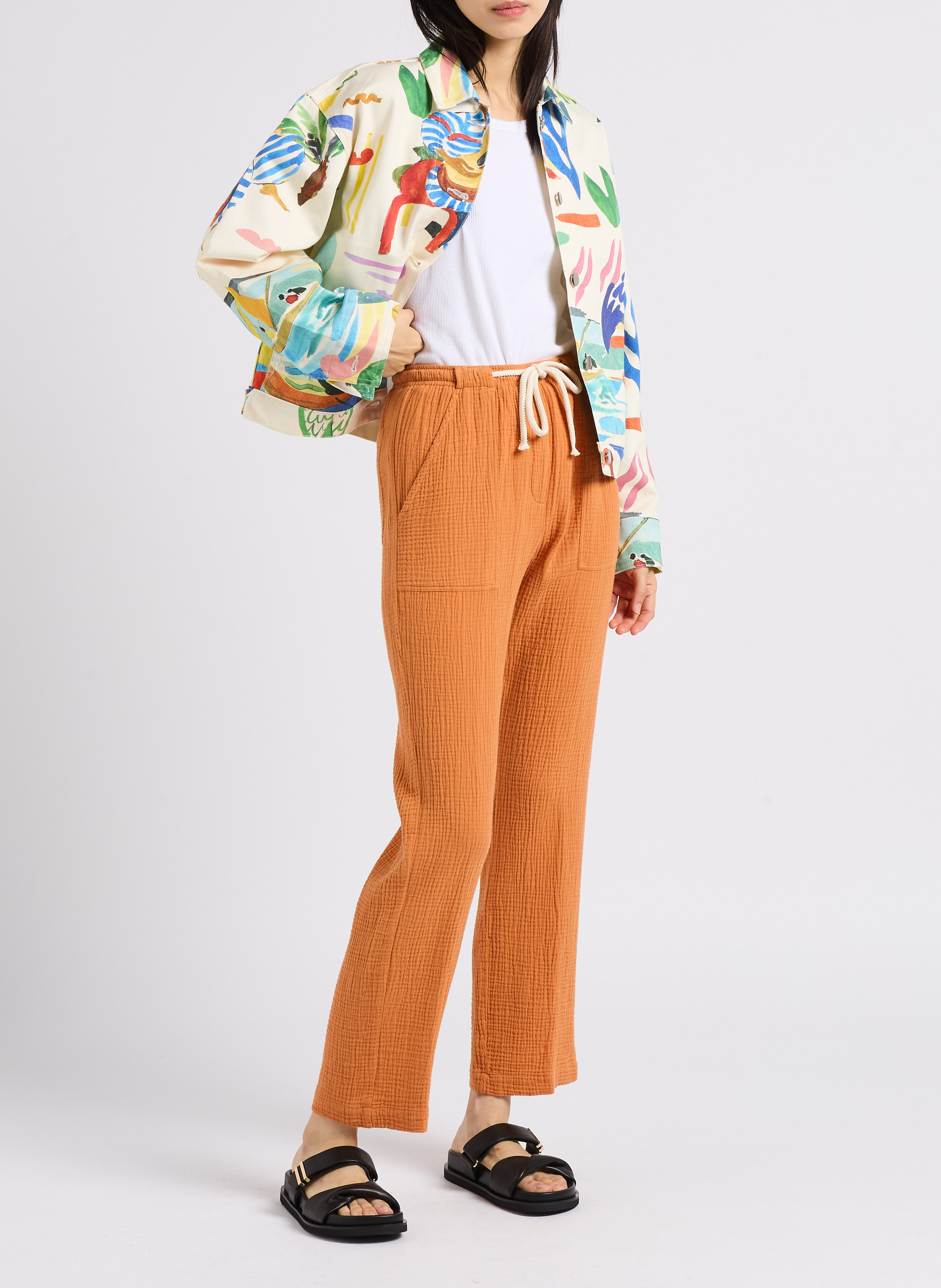Printed cotton denim jacket G.KERO Multicolored