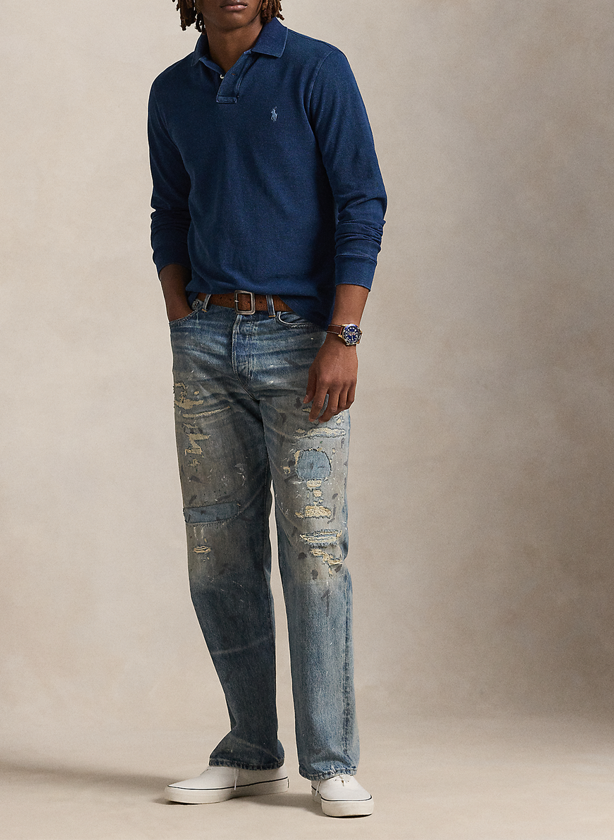 Slimfit-Poloshirt aus Baumwolle POLO RALPH LAUREN Blau