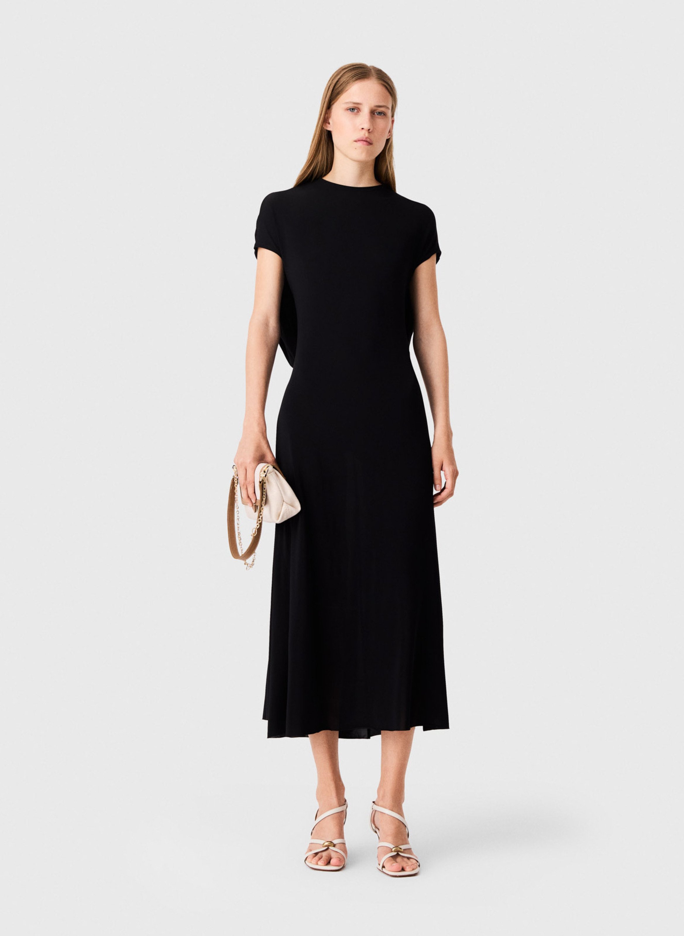 Robe longue fluide à découpe dos MAJE Noir