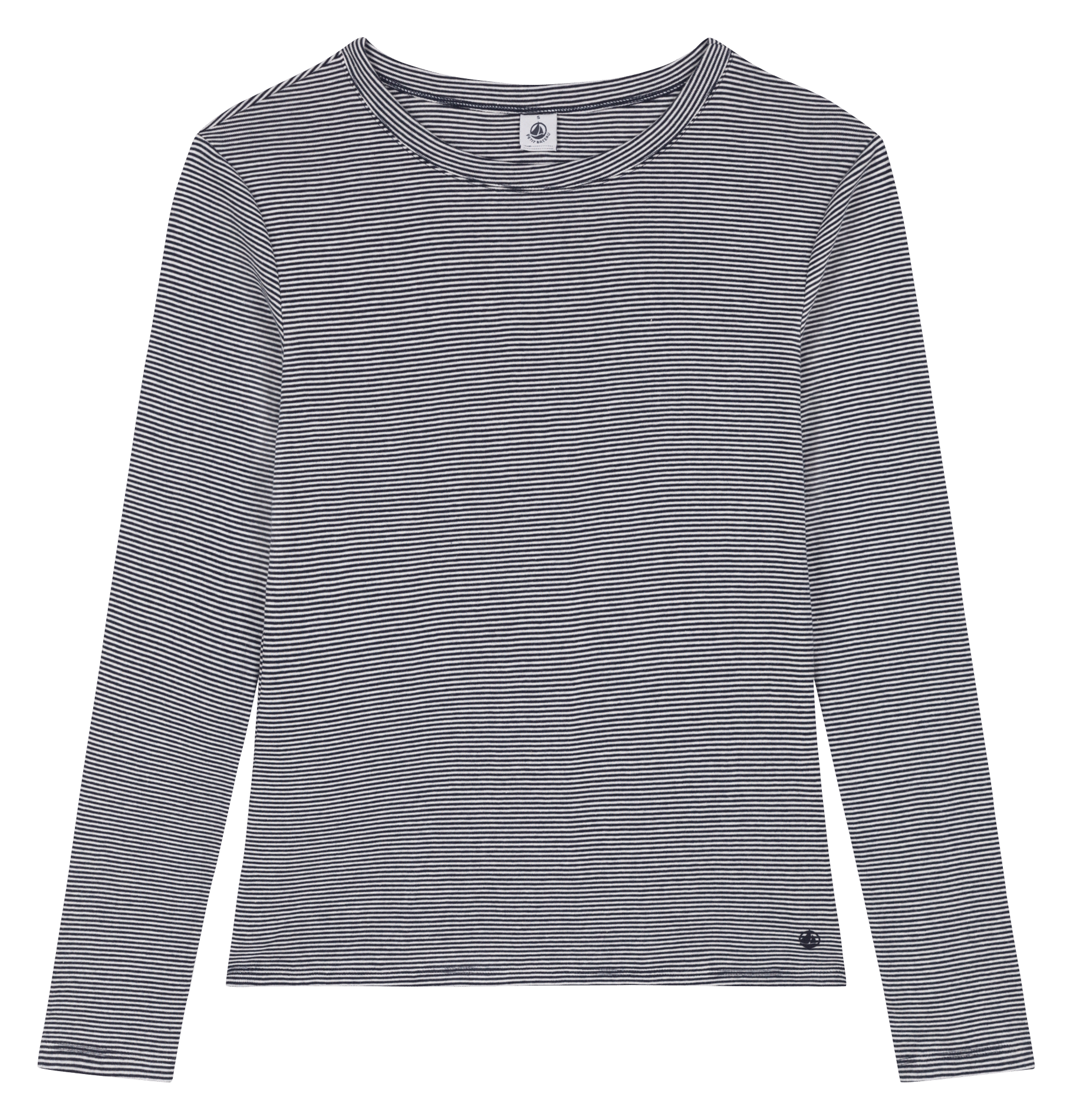 Tee-shirt col rond en coton PETIT BATEAU Gris