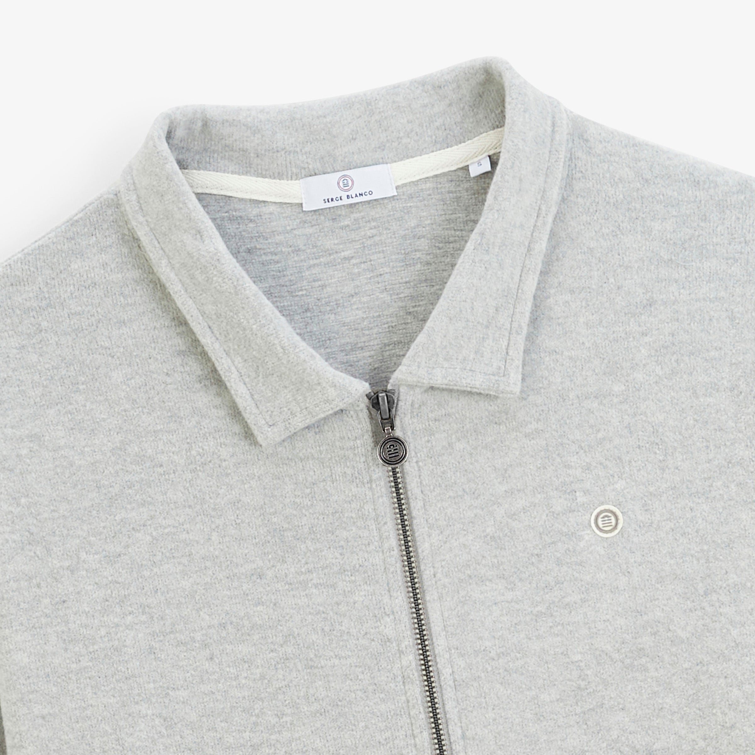 Zip-up sweatshirt with shirt collar SERGE BLANCO Grey