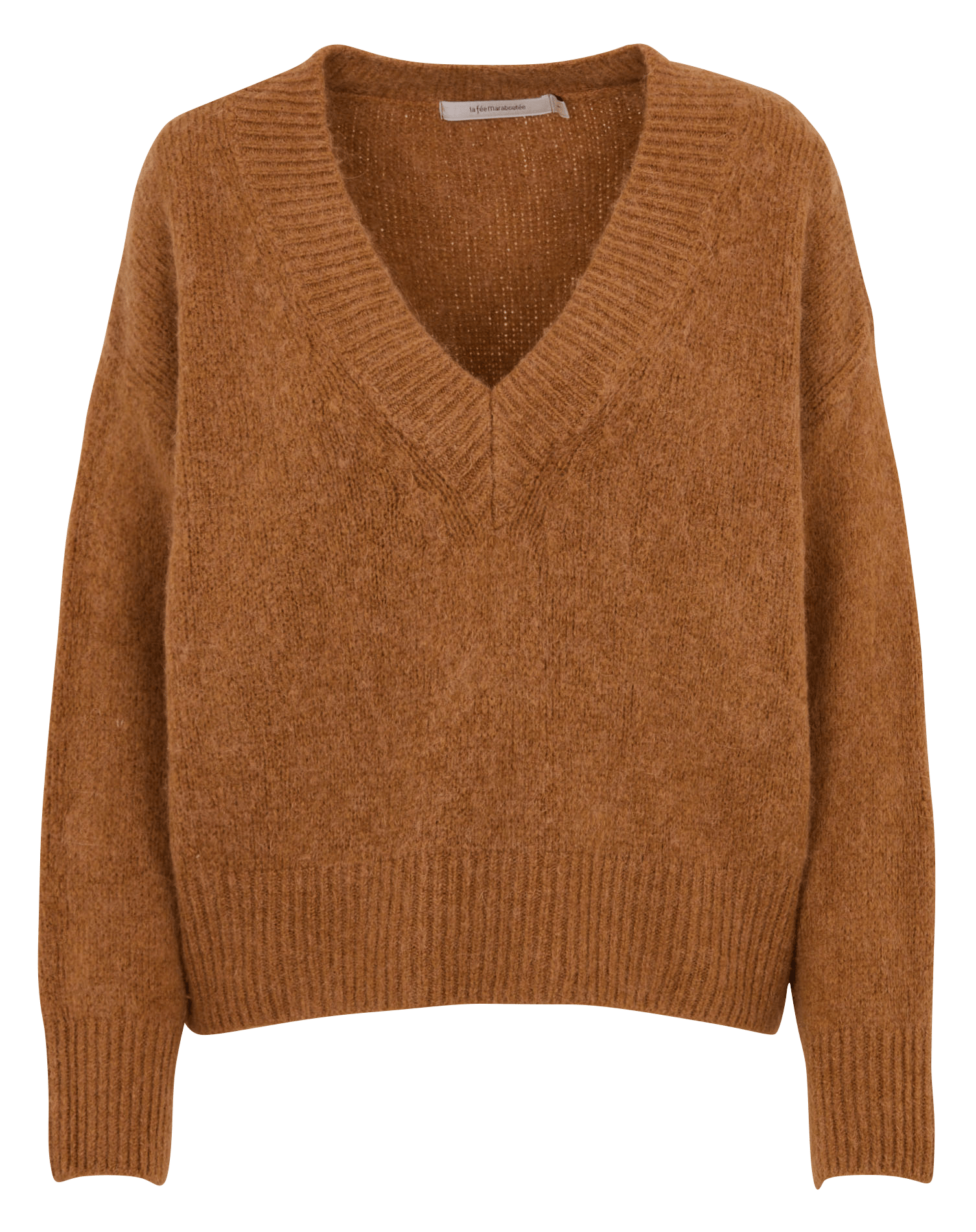 Jersey holgado con cuello de pico LA FEE MARABOUTEE Marron