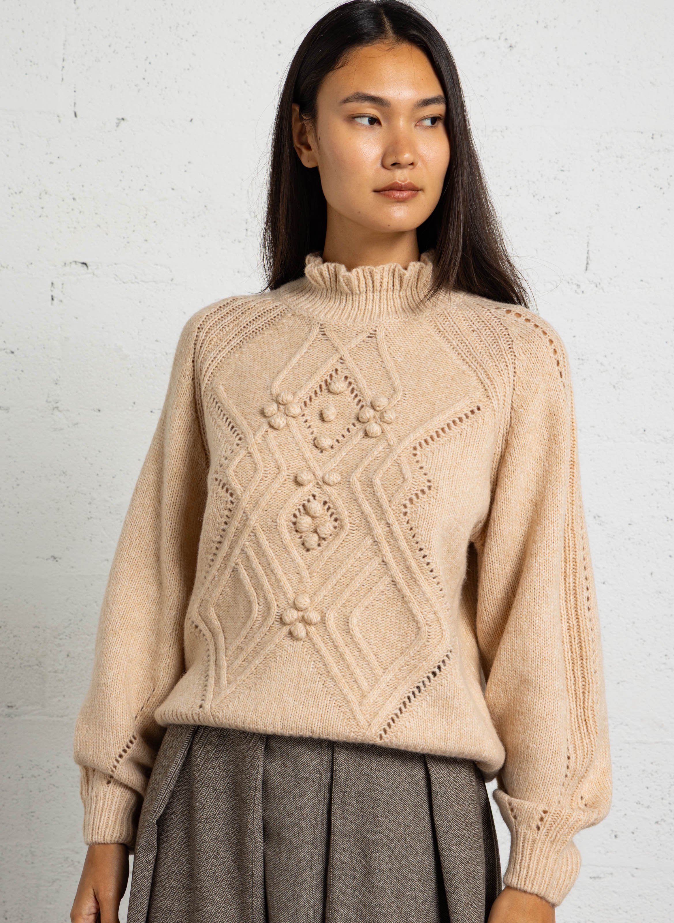 Pull ample col victorien LOUISE MISHA Beige