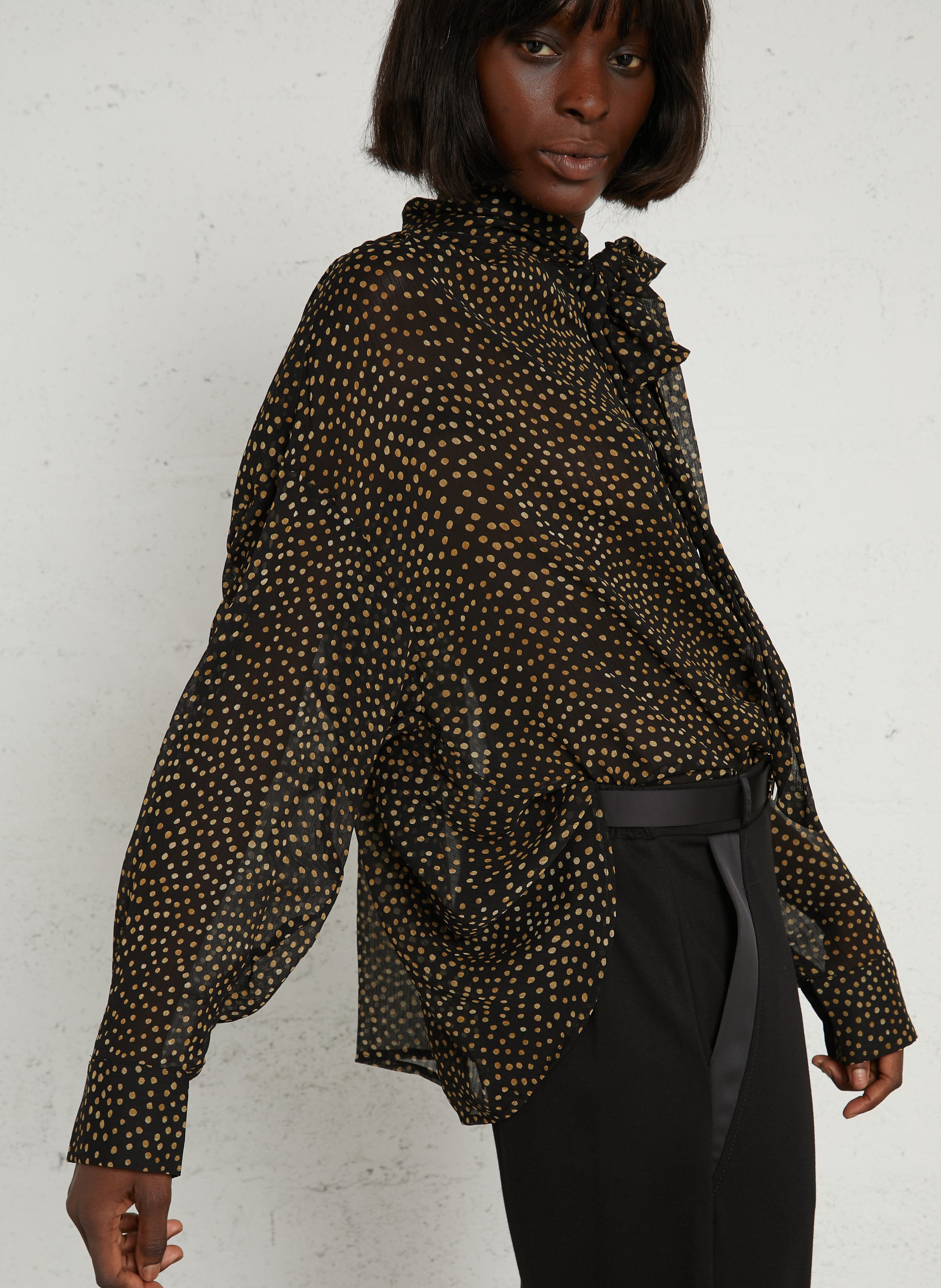 Blouse droite col lavallière  SEE U SOON Noir