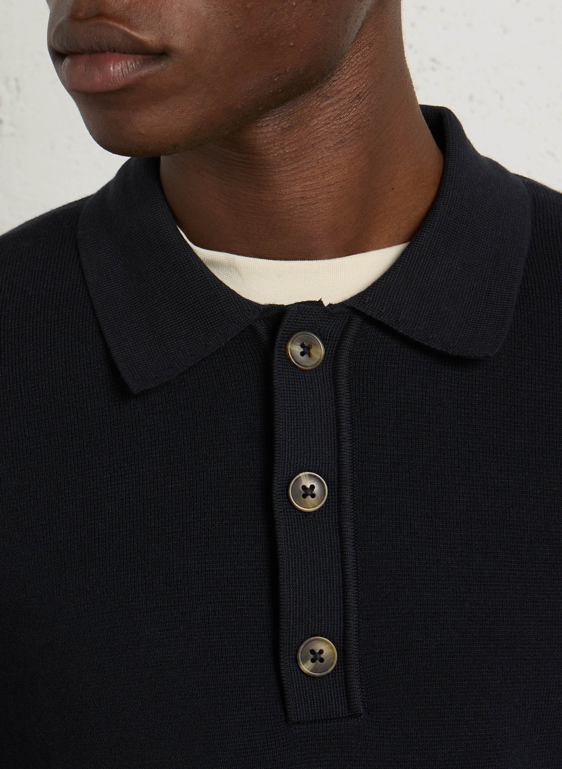 Polo collar knitted sweater CASUAL FRIDAY Blue