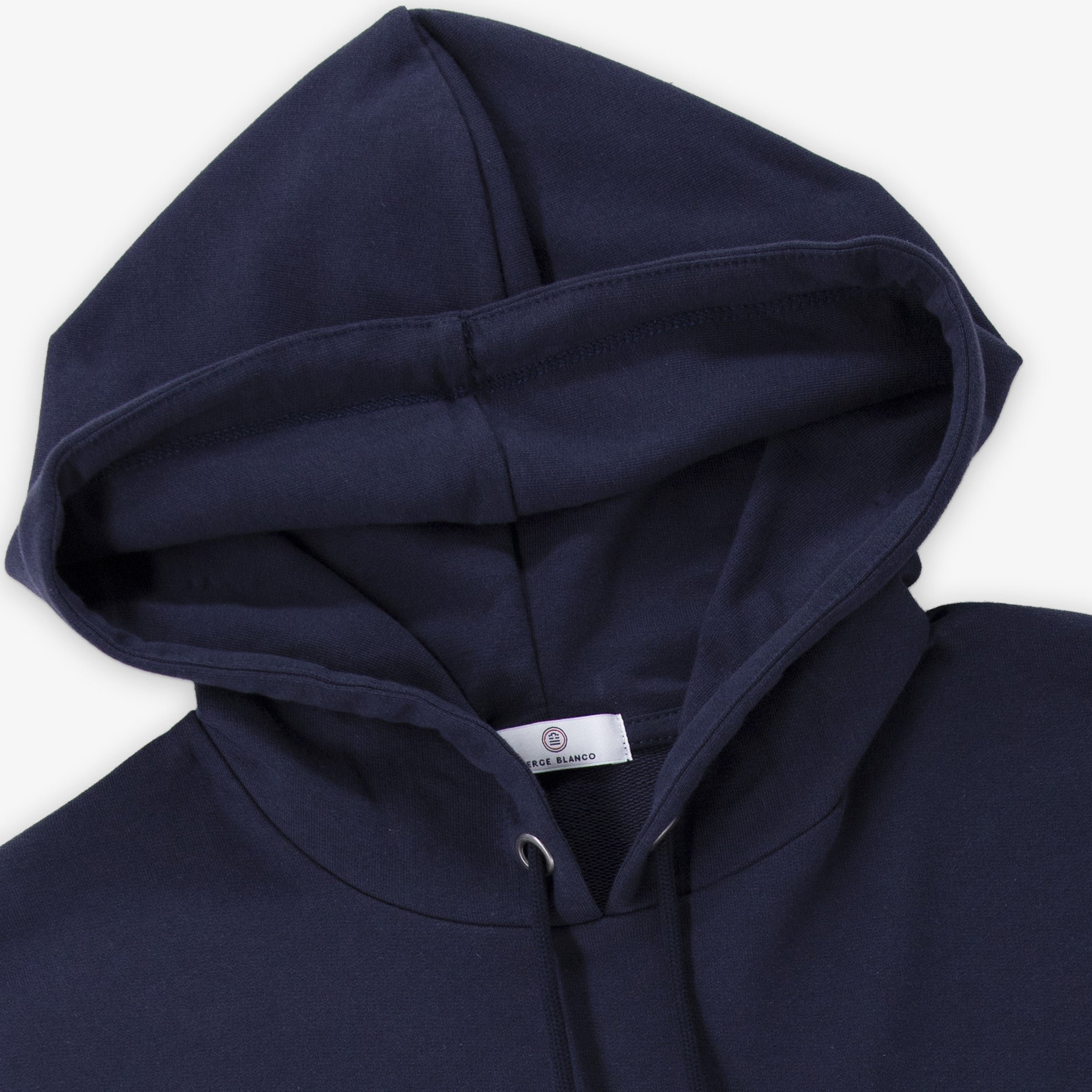 Singap navy blue brushed fleece hoodie SERGE BLANCO Blue