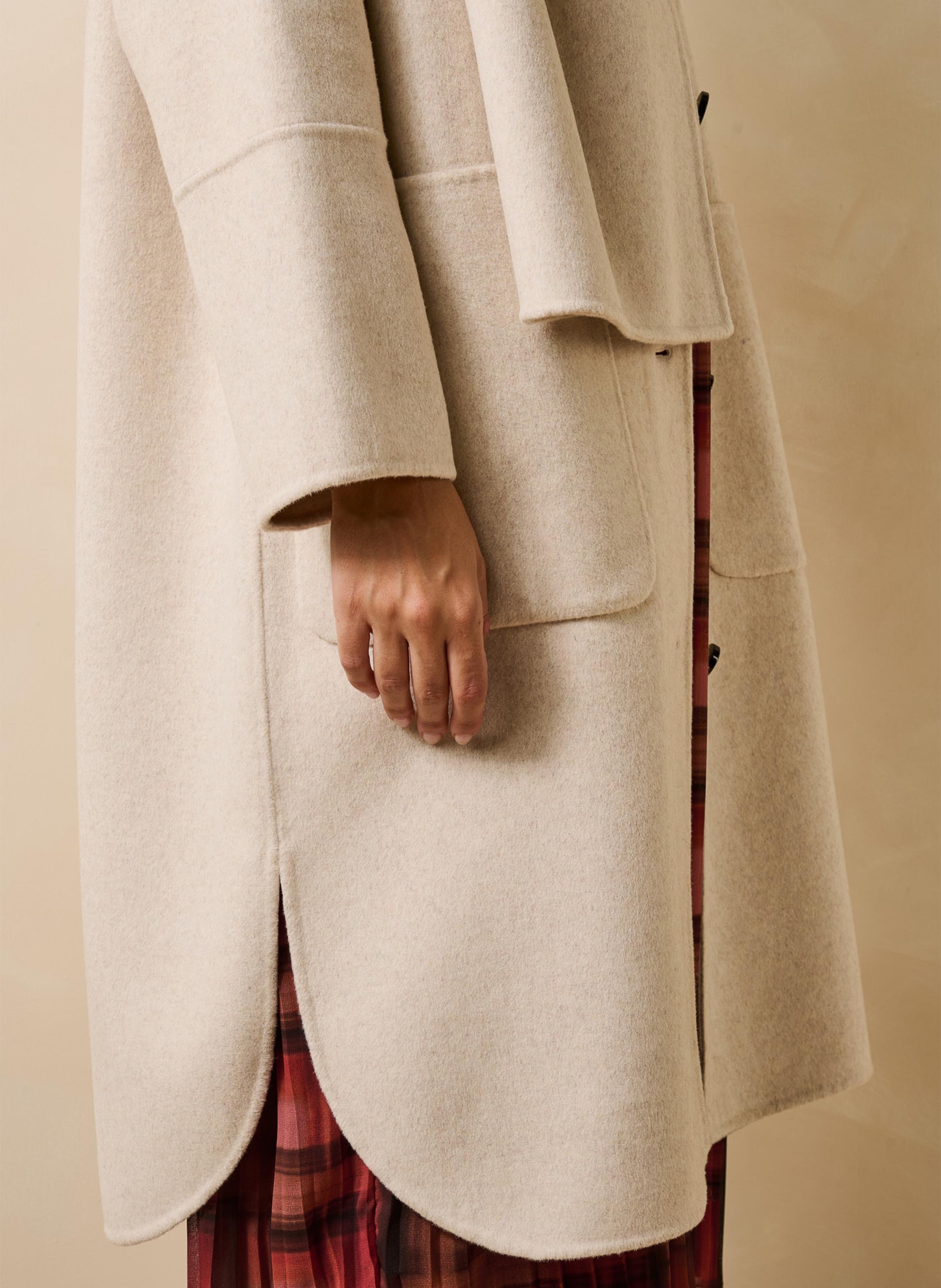 Manteau oversize en laine recyclée mélangée LA FEE MARABOUTEE Blanc