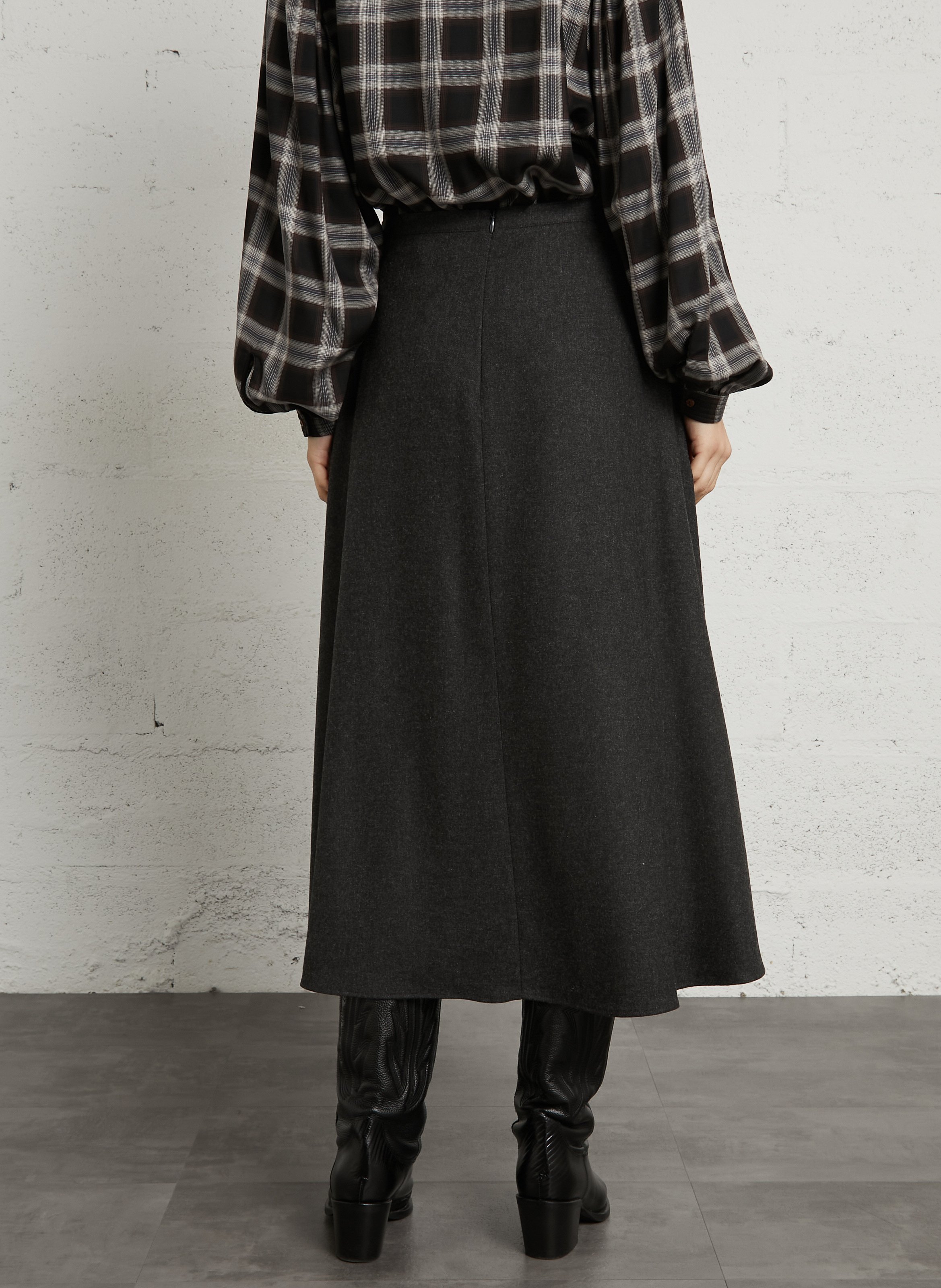 Long flared skirt DIEGA Grey