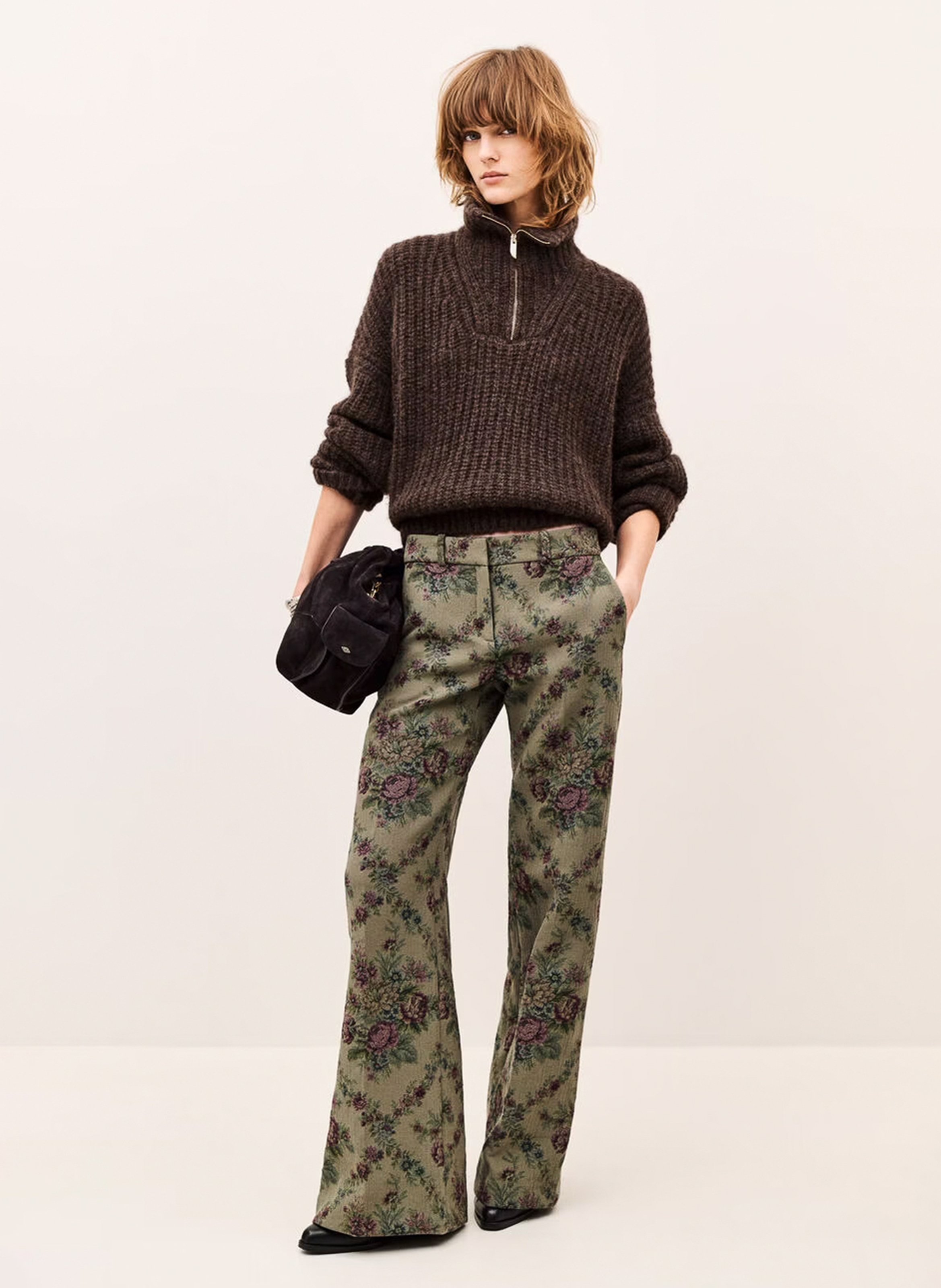 Pantalon large imprimé BA&SH Kaki