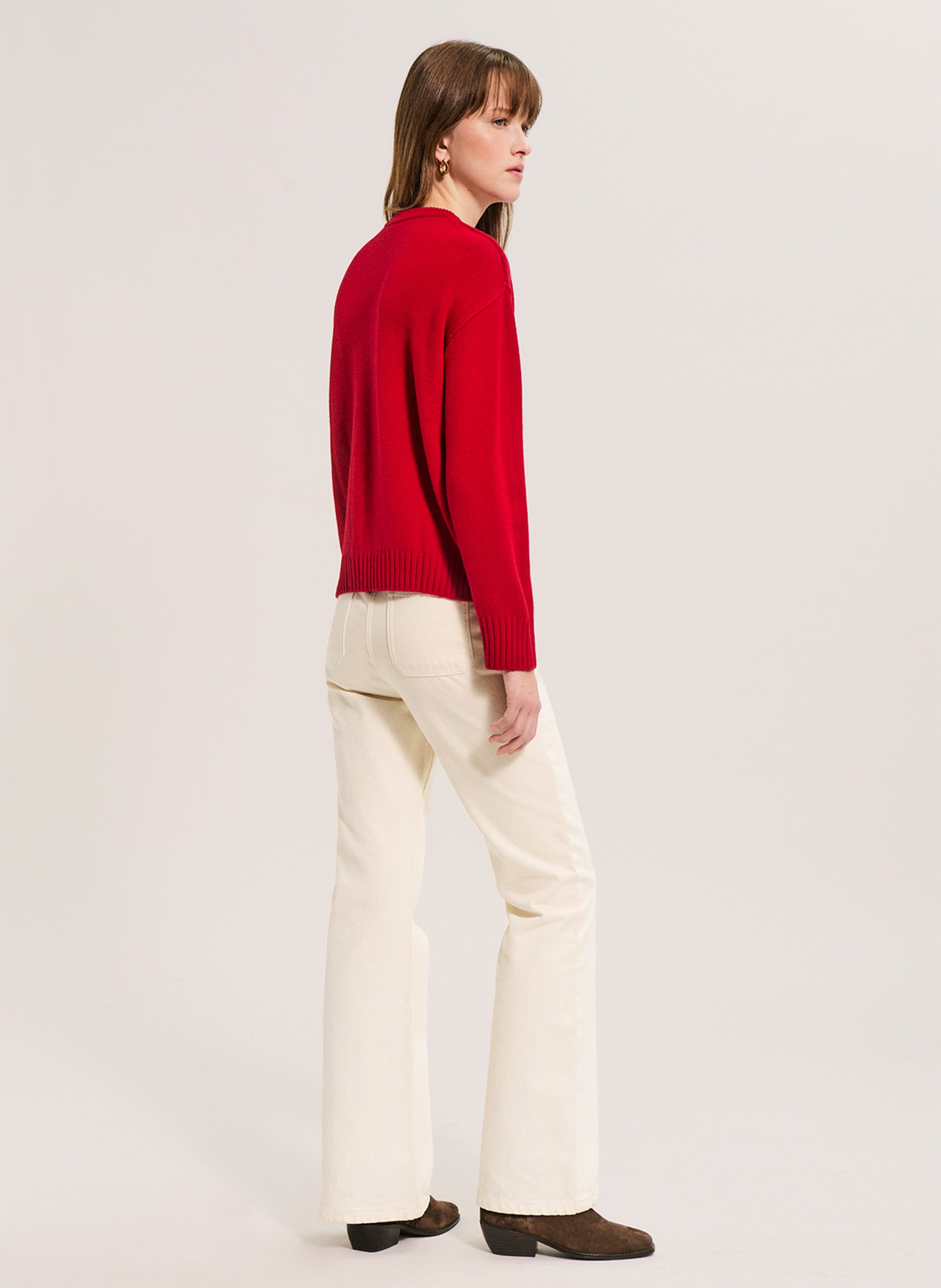 Round-neck wool sweater PABLO Red