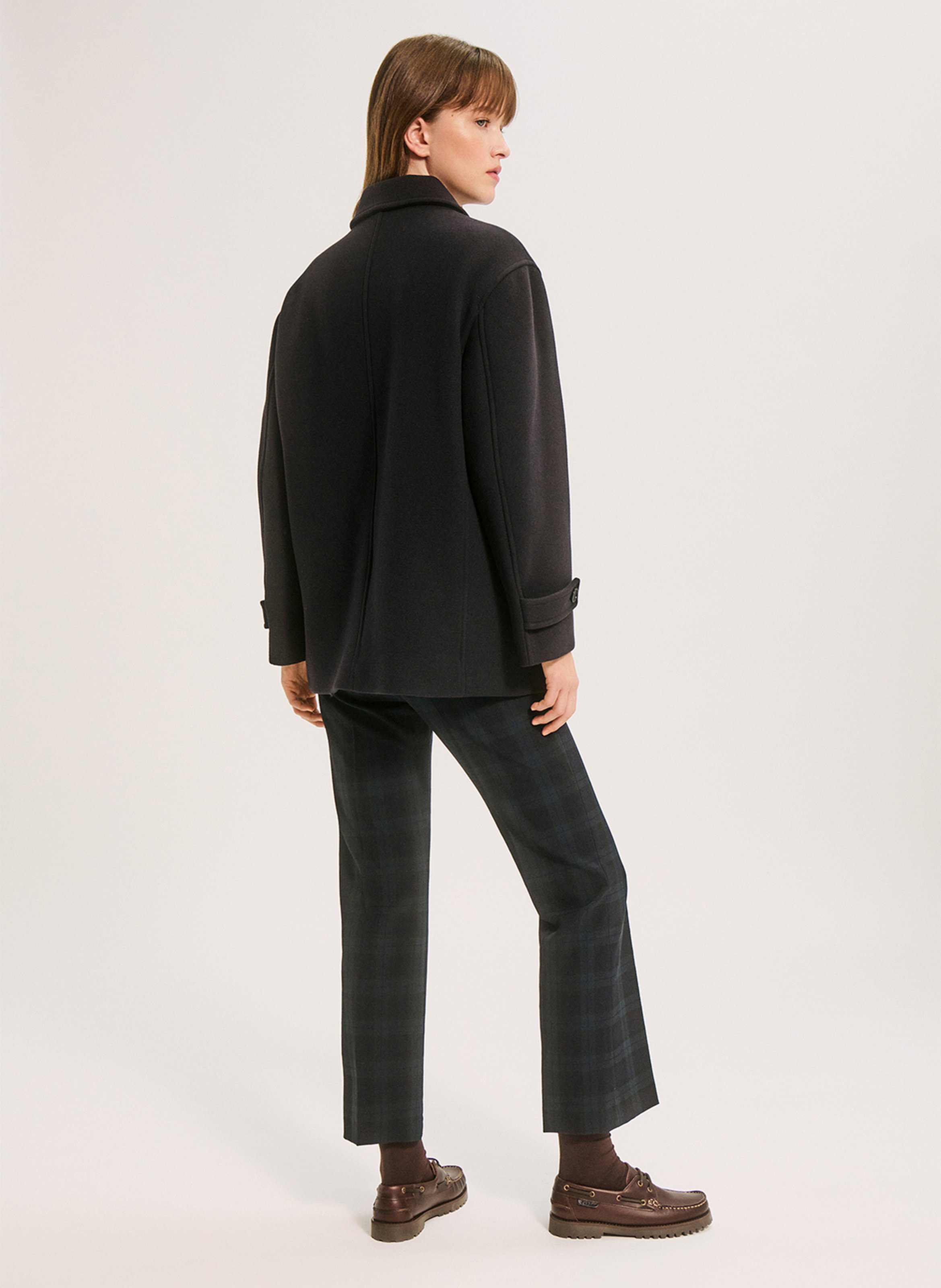 Manteau col classique en laine mélangée PABLO Bleu