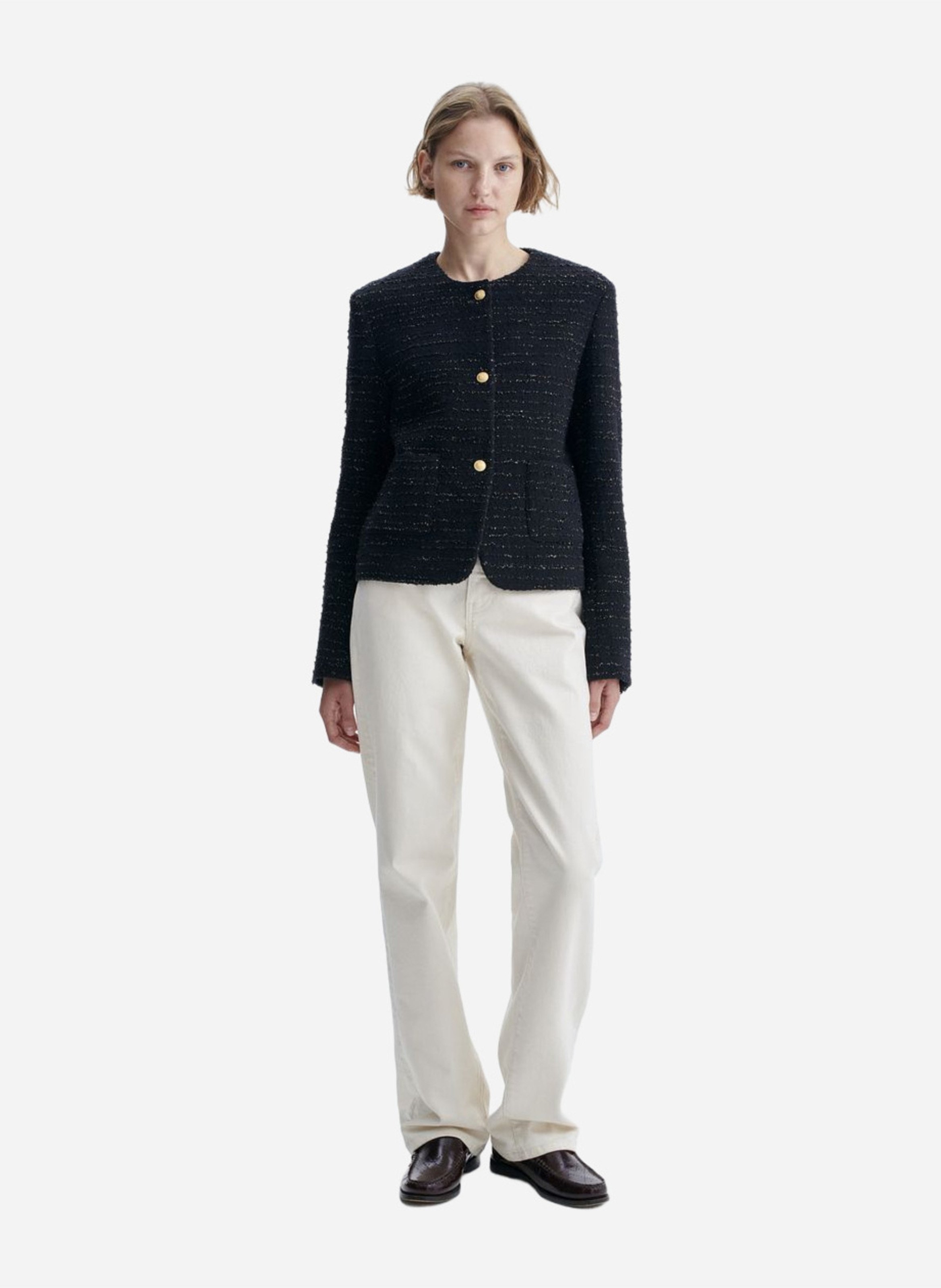 Tweed-Jacke mit Rundhalskragen VANESSA BRUNO Schwarz