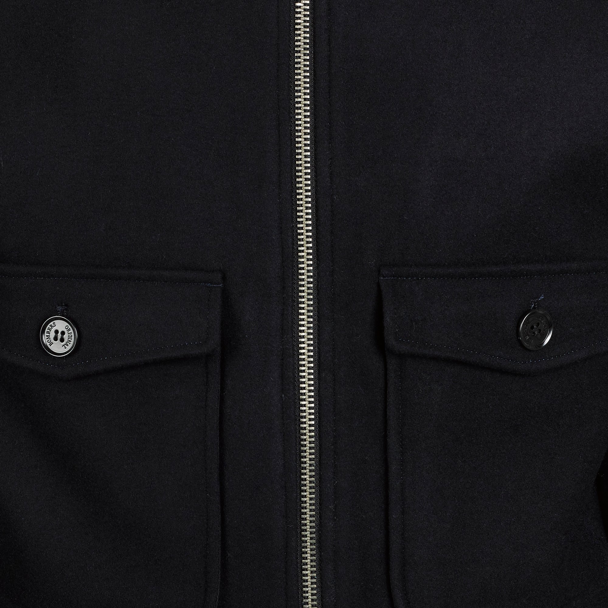 Blouson col classique droit en laine mélangée BOMBERS ORIGINAL Bleu