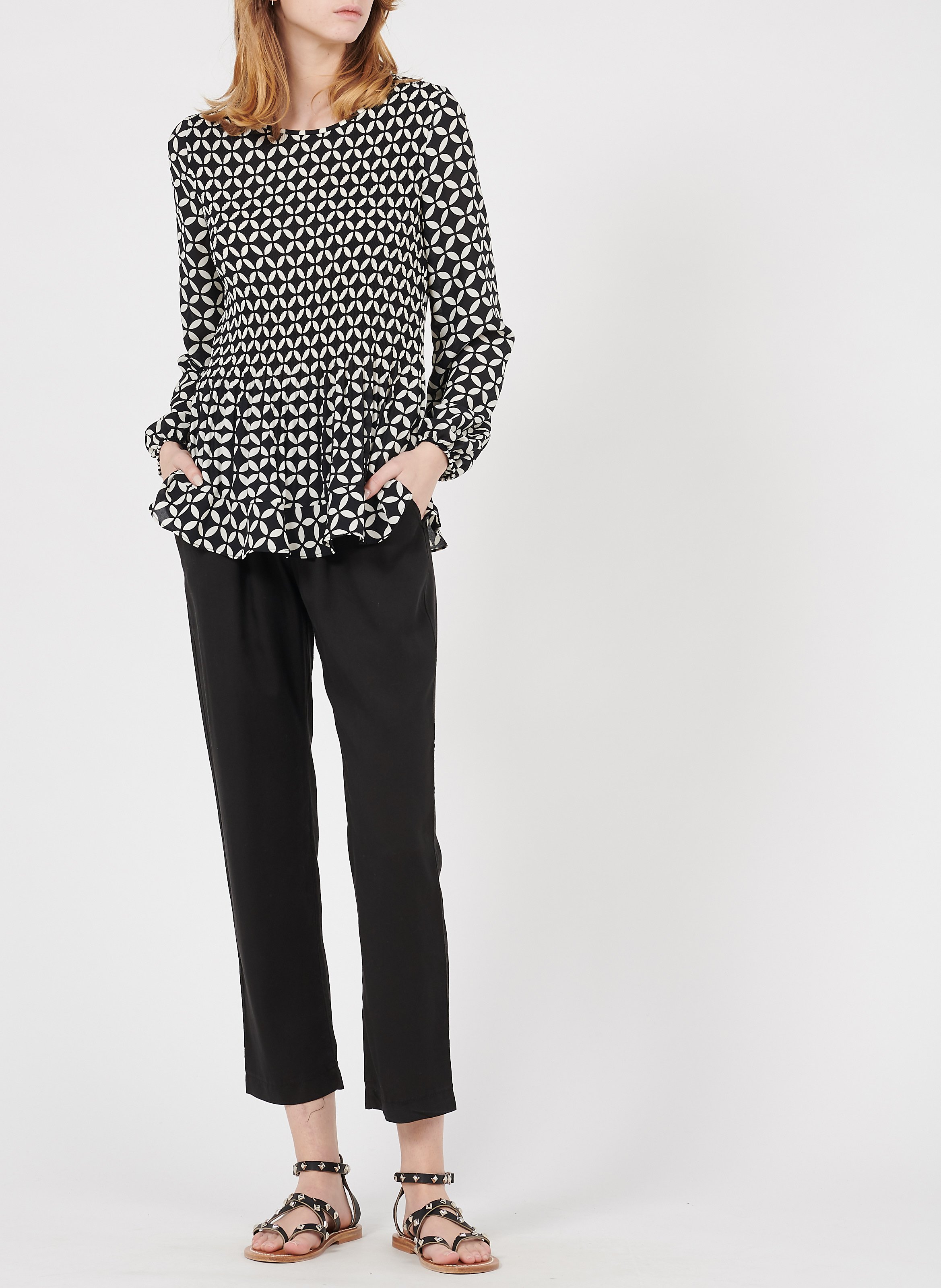 Pantalon droit 7/8ème LA FEE MARABOUTEE Noir