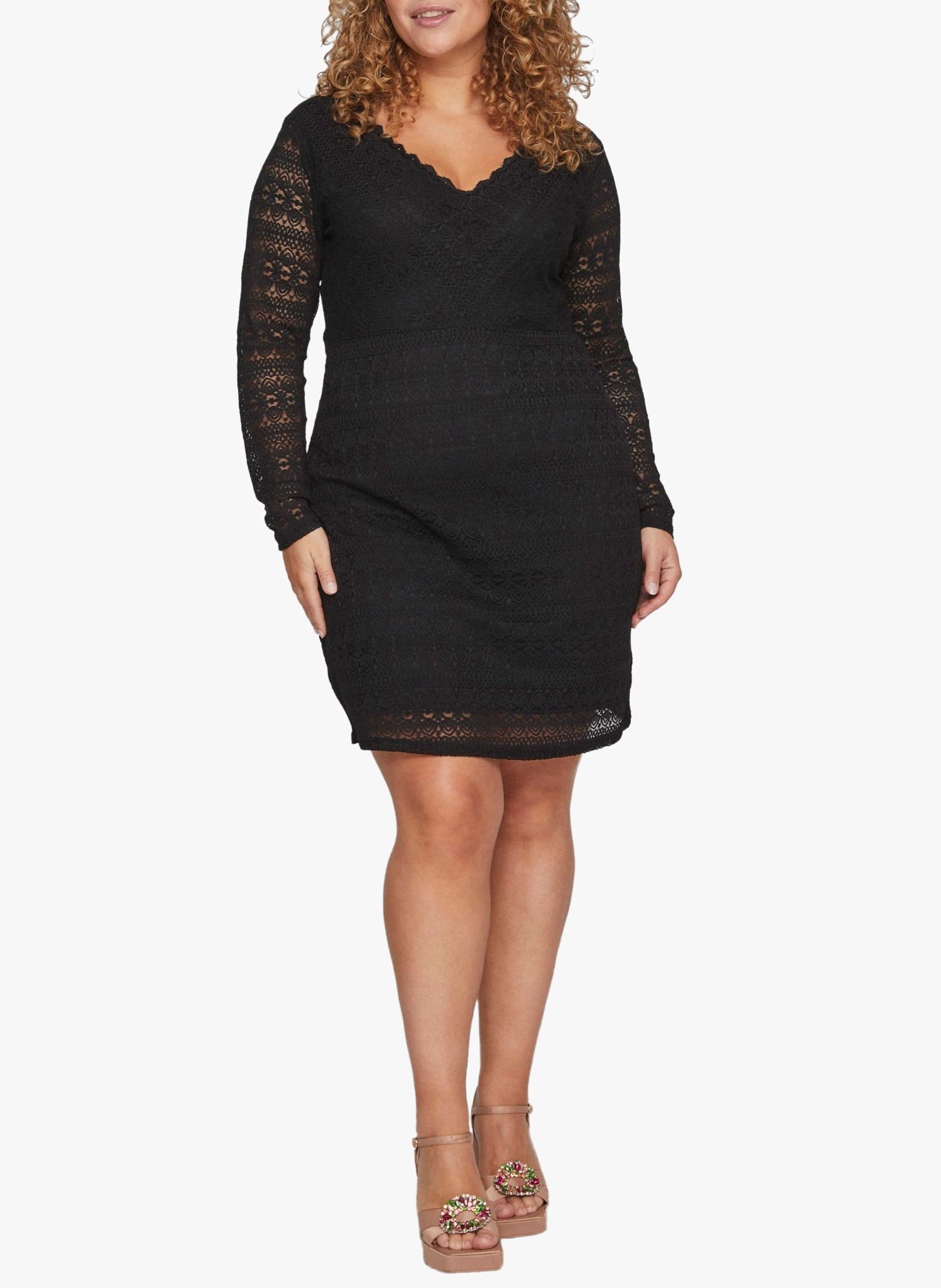 Short V-neck lace dress EVOKED Black