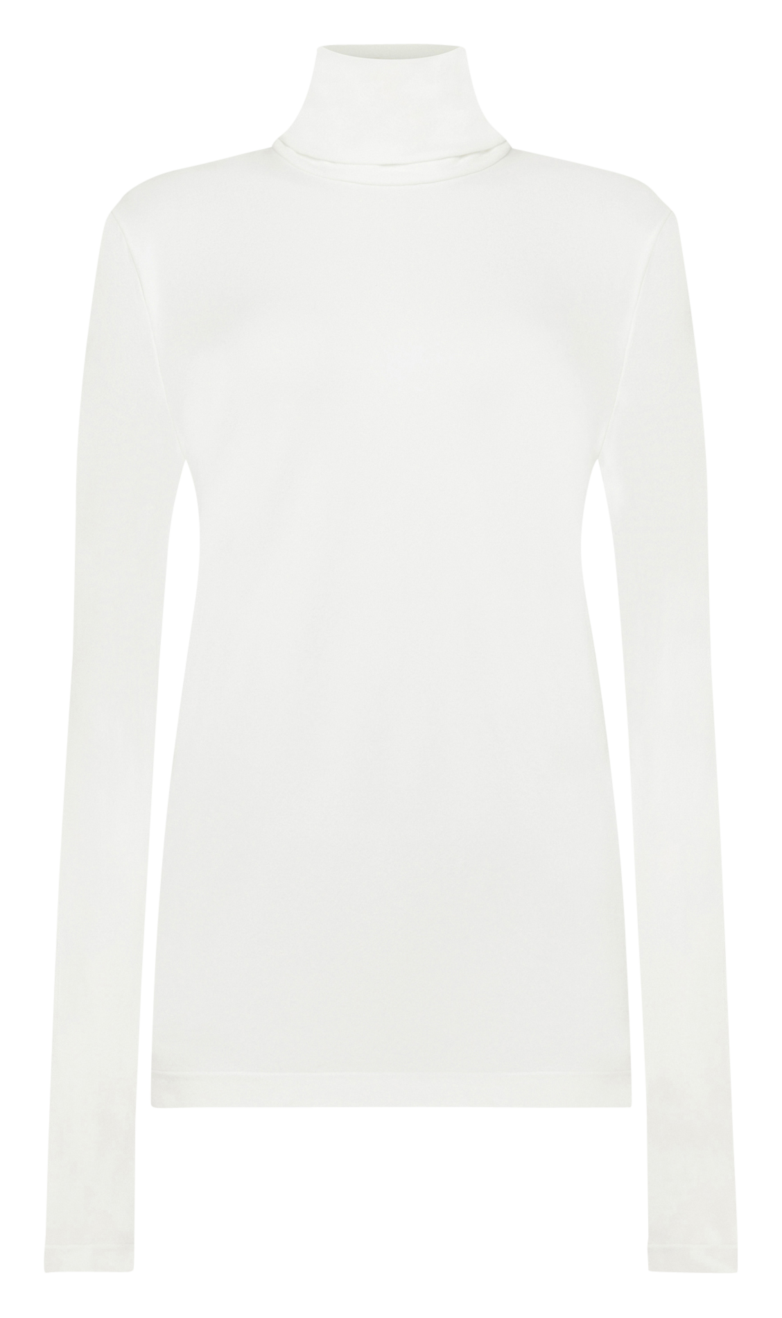 Fitted polo neck pullover White