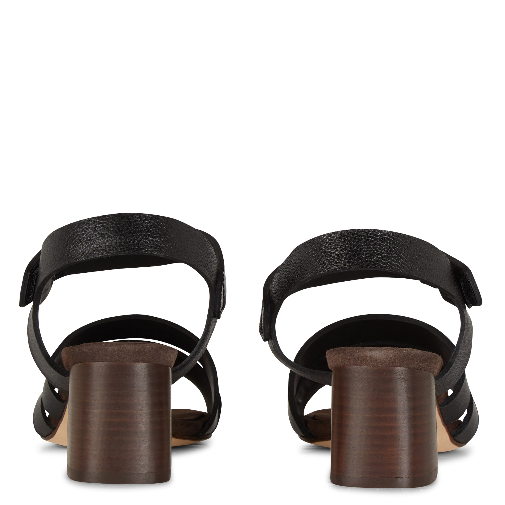 Sandalen aus genarbtem Leder mit Absatz ANONYMOUS COPENHAGEN Schwarz