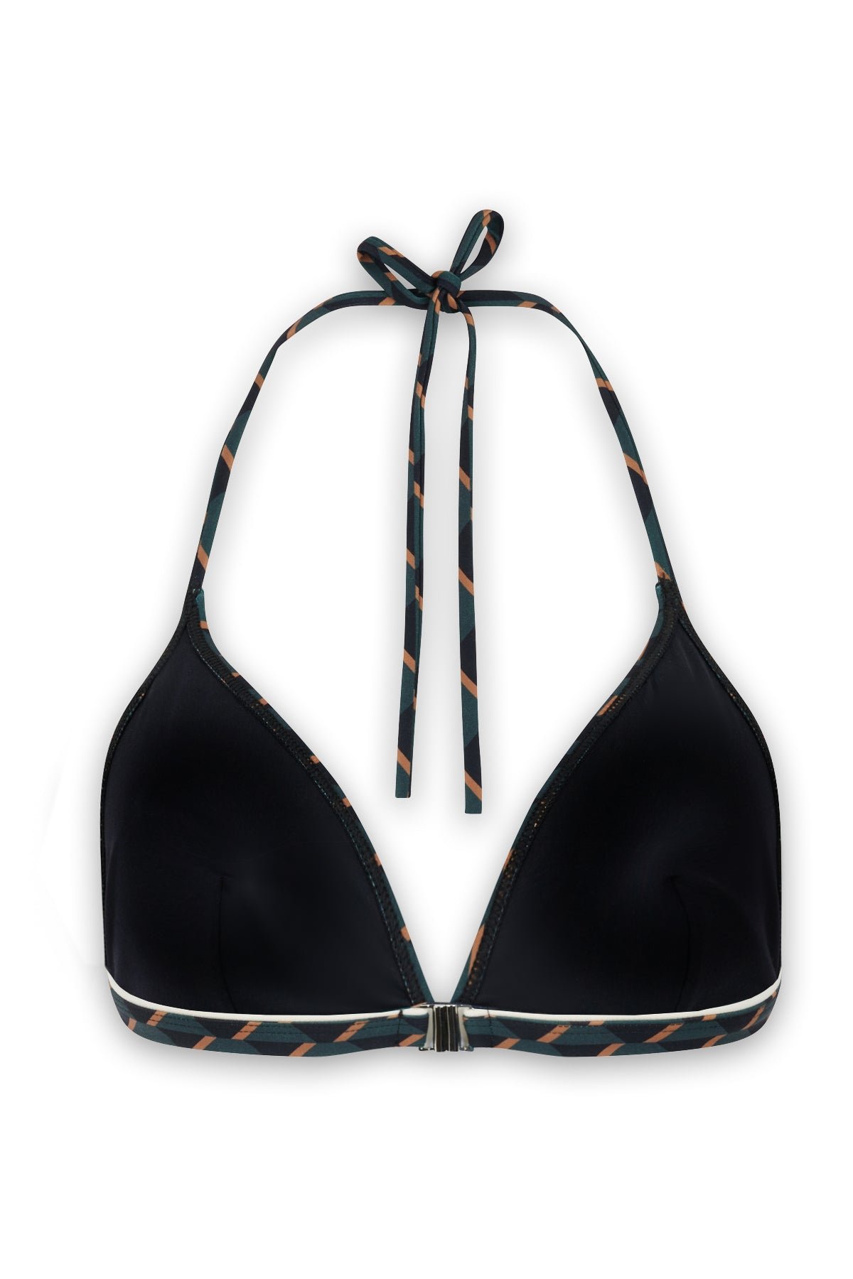 Printed triangle bikini top Green