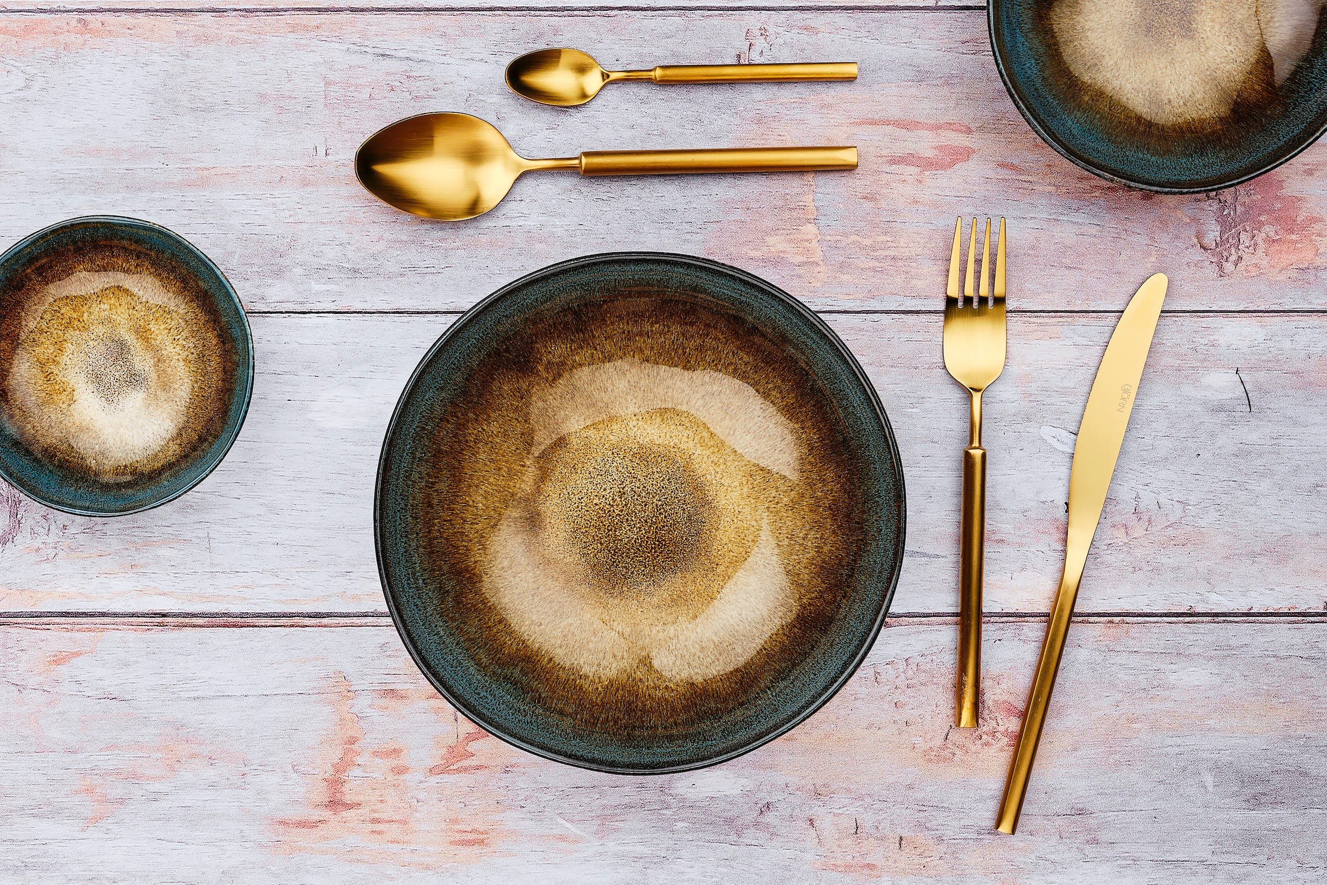 Set of 6 small spoons BJORN Golden