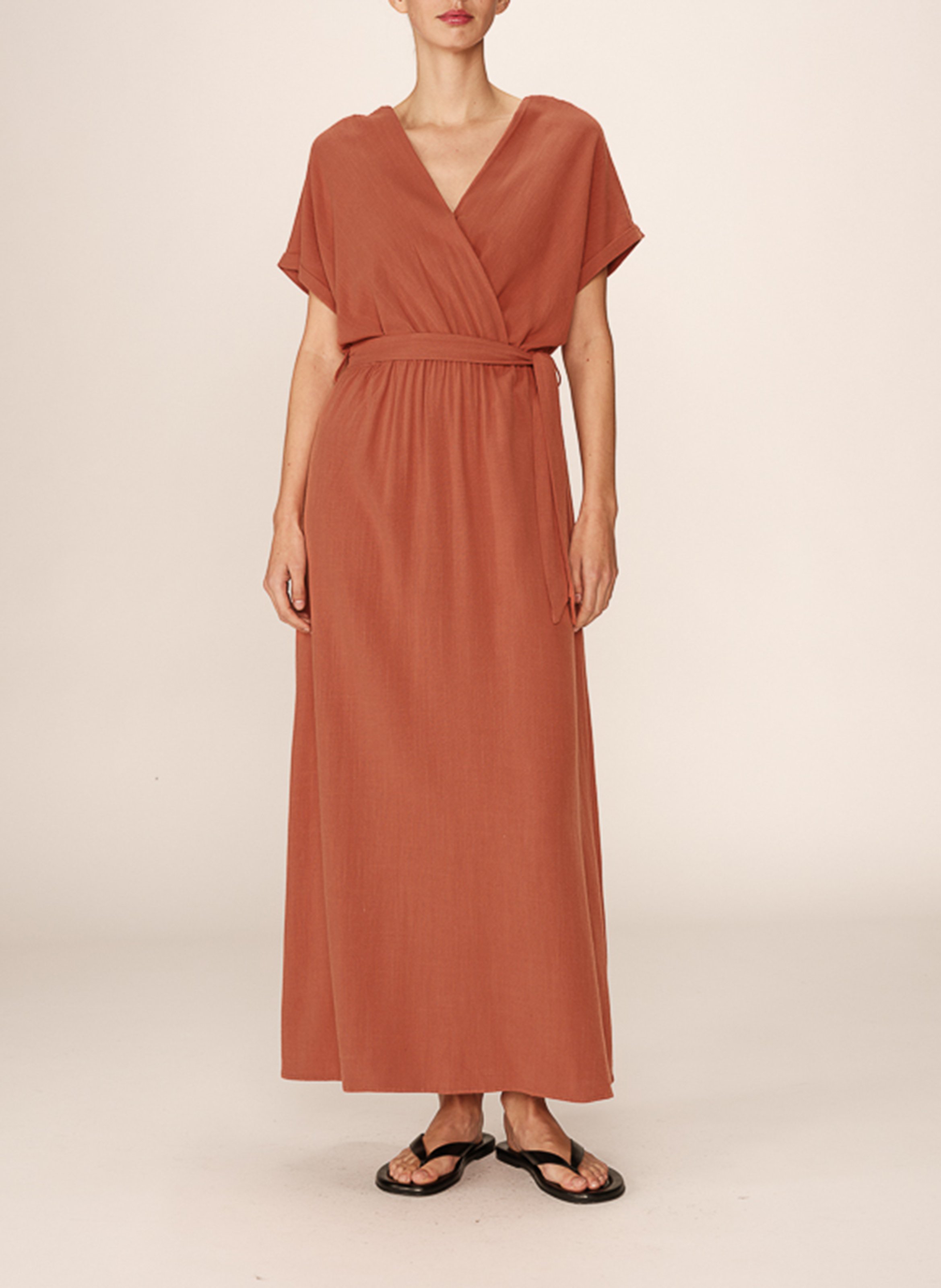 Long V-neck dress GRACE ET MILA Brown