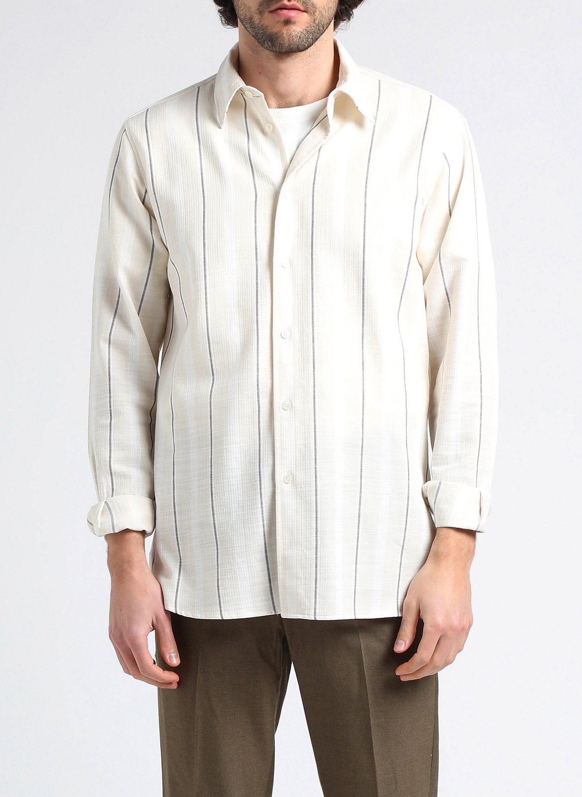 Chemise rayée en coton SAMSOE SAMSOE Blanc