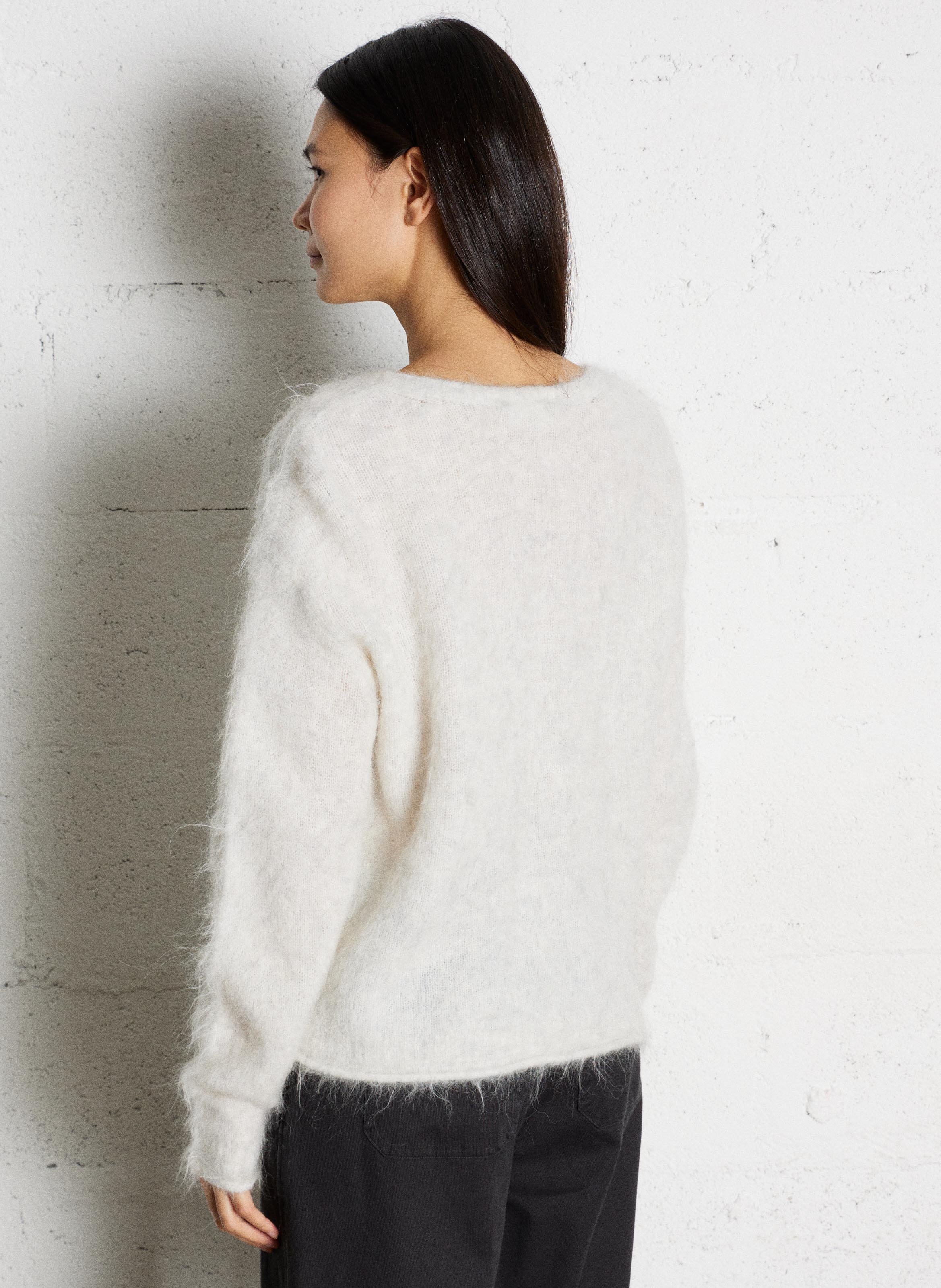 Oversized trui met V-hals AMERICAN VINTAGE Grijs