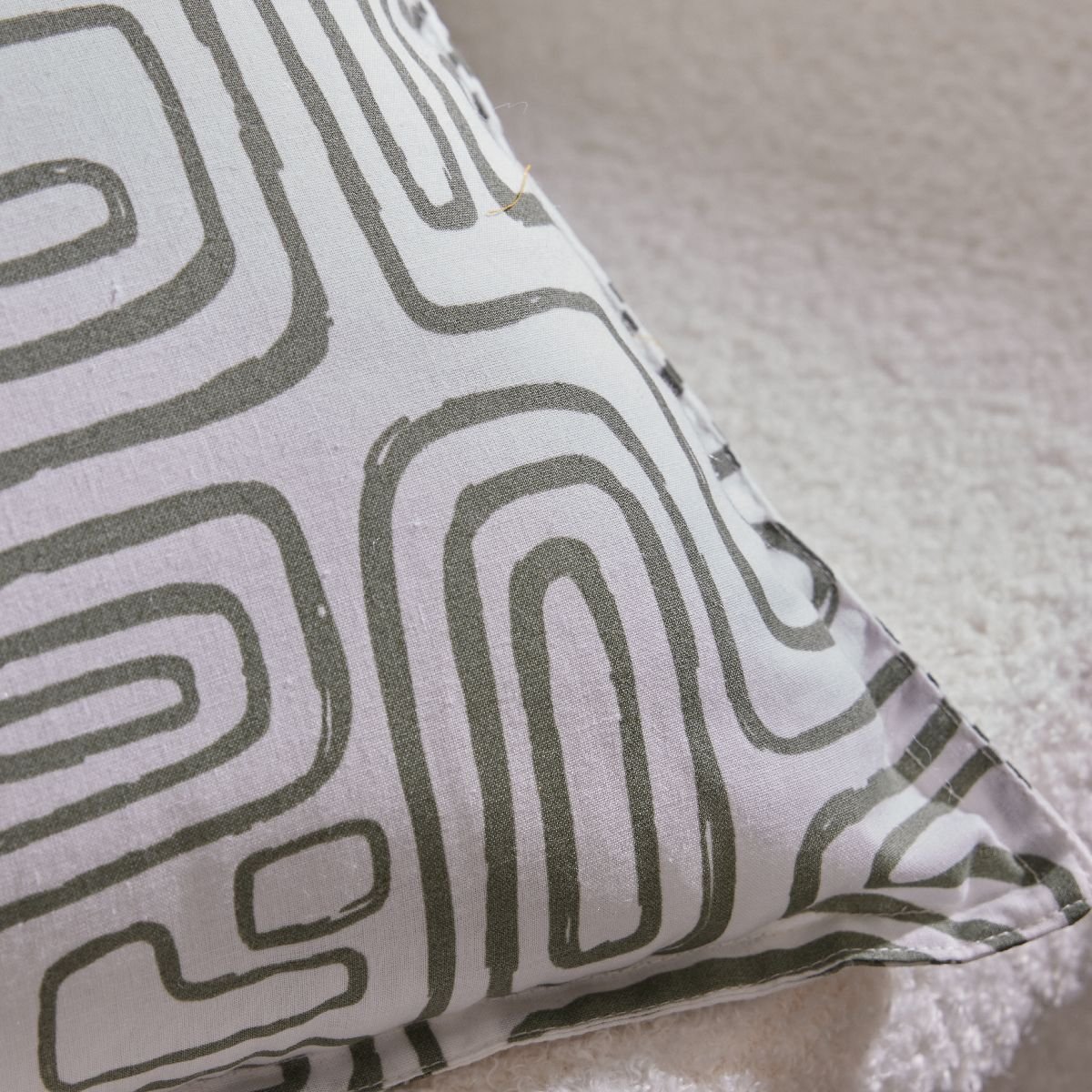 Square printed cotton cushion TODAY LINGE DE MAISON White