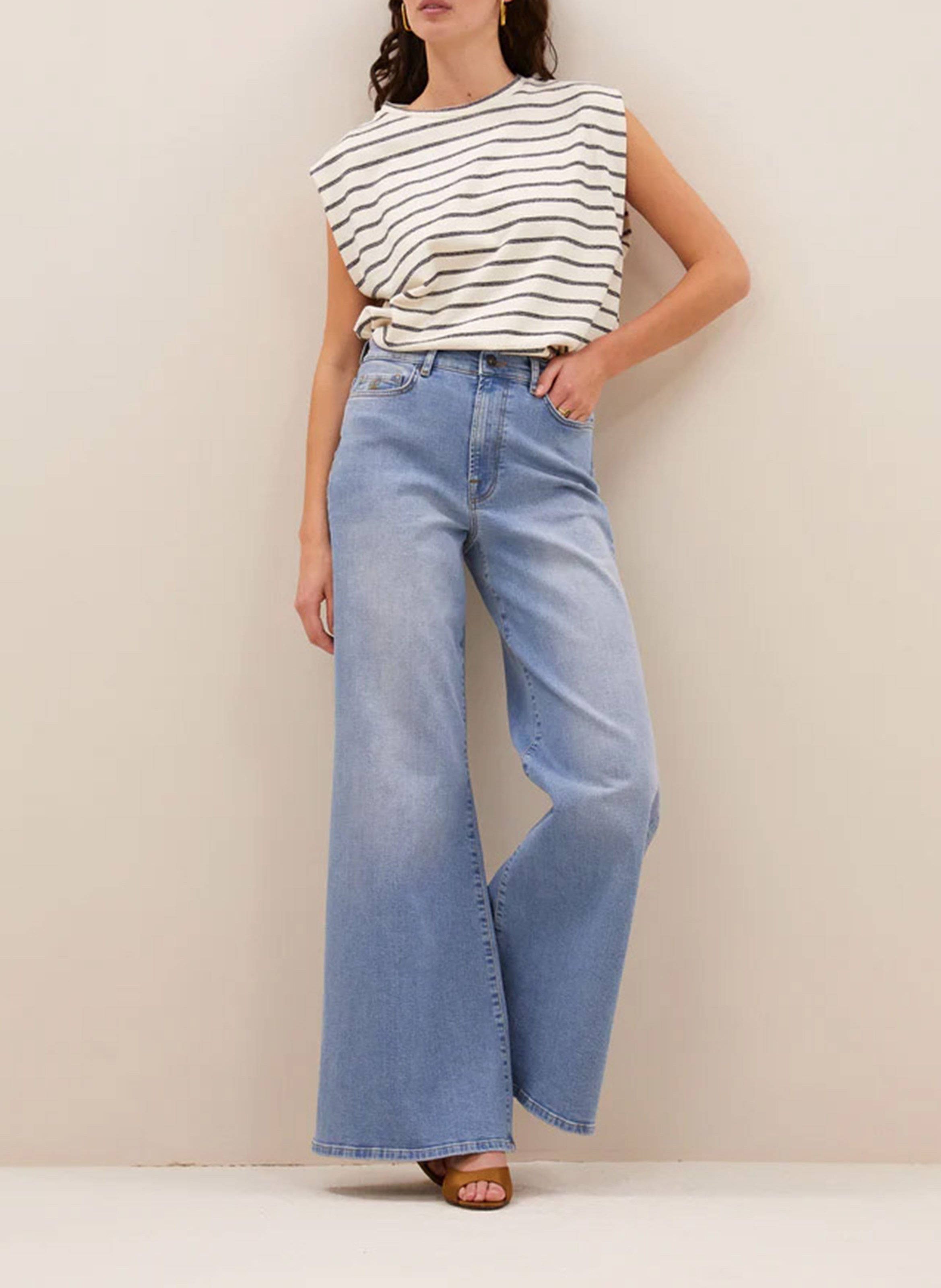 Round-neck organic cotton top BY BAR Black