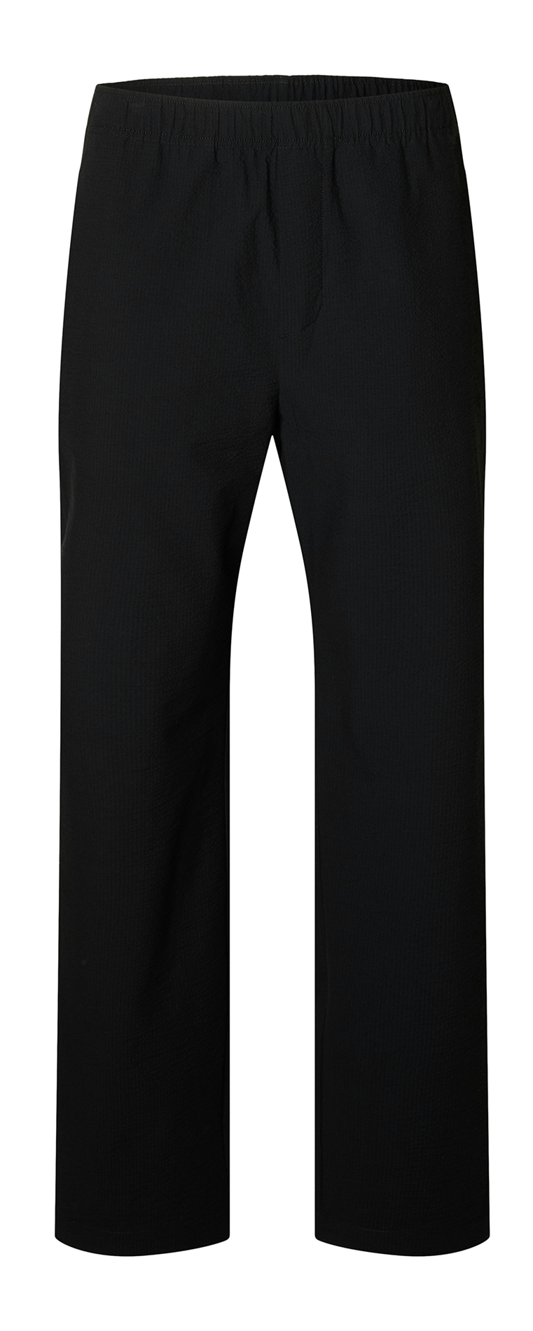 Straight-leg organic cotton-blend pants SELECTED Black