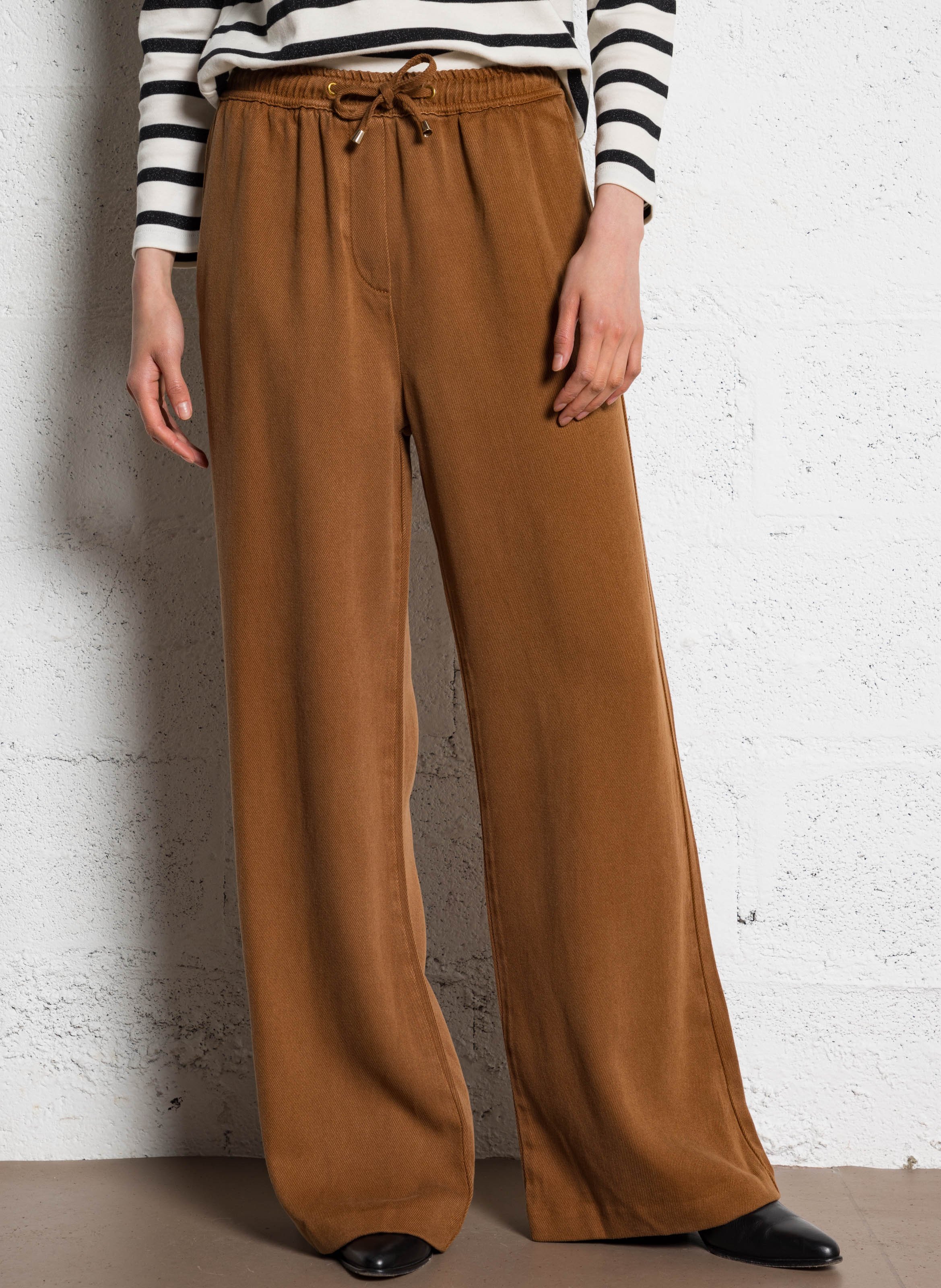 Pantalon large fluide I CODE Marron