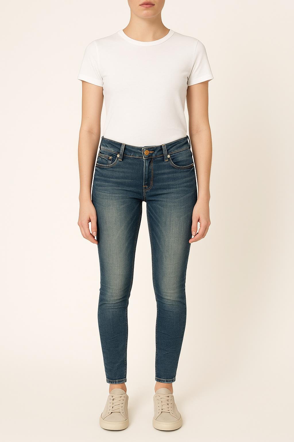 Cropped slim jeans with studs LEVI'S - Seconde main Blue